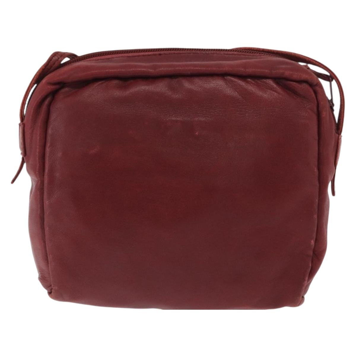 LOEWE Shoulder Bag Leather Red Auth bs32881