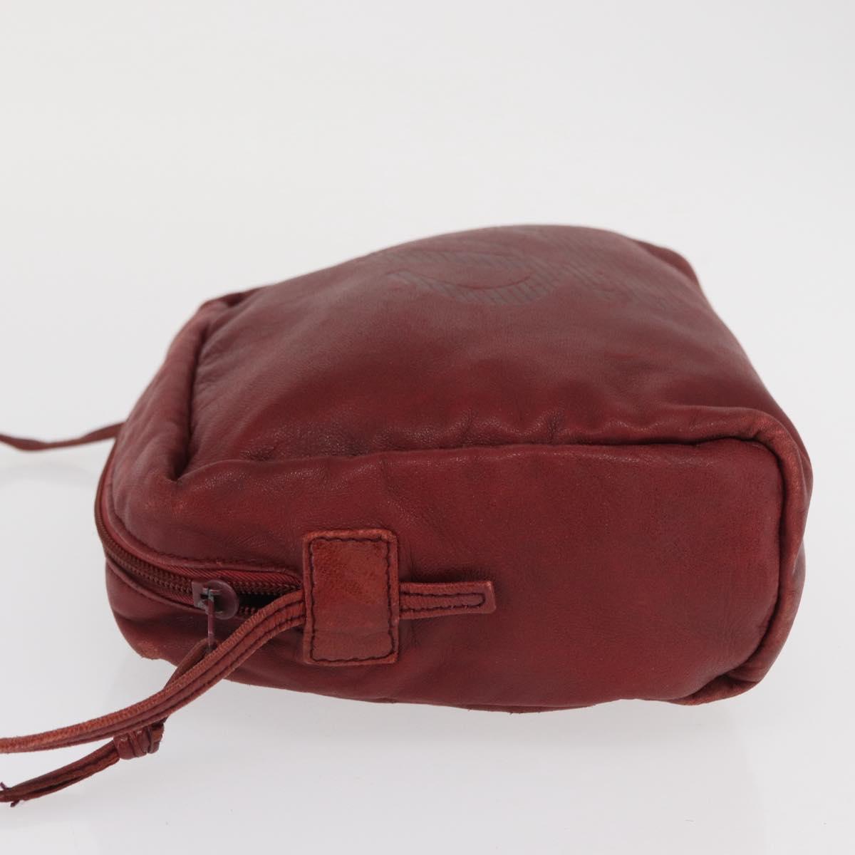 LOEWE Shoulder Bag Leather Red Auth bs32881