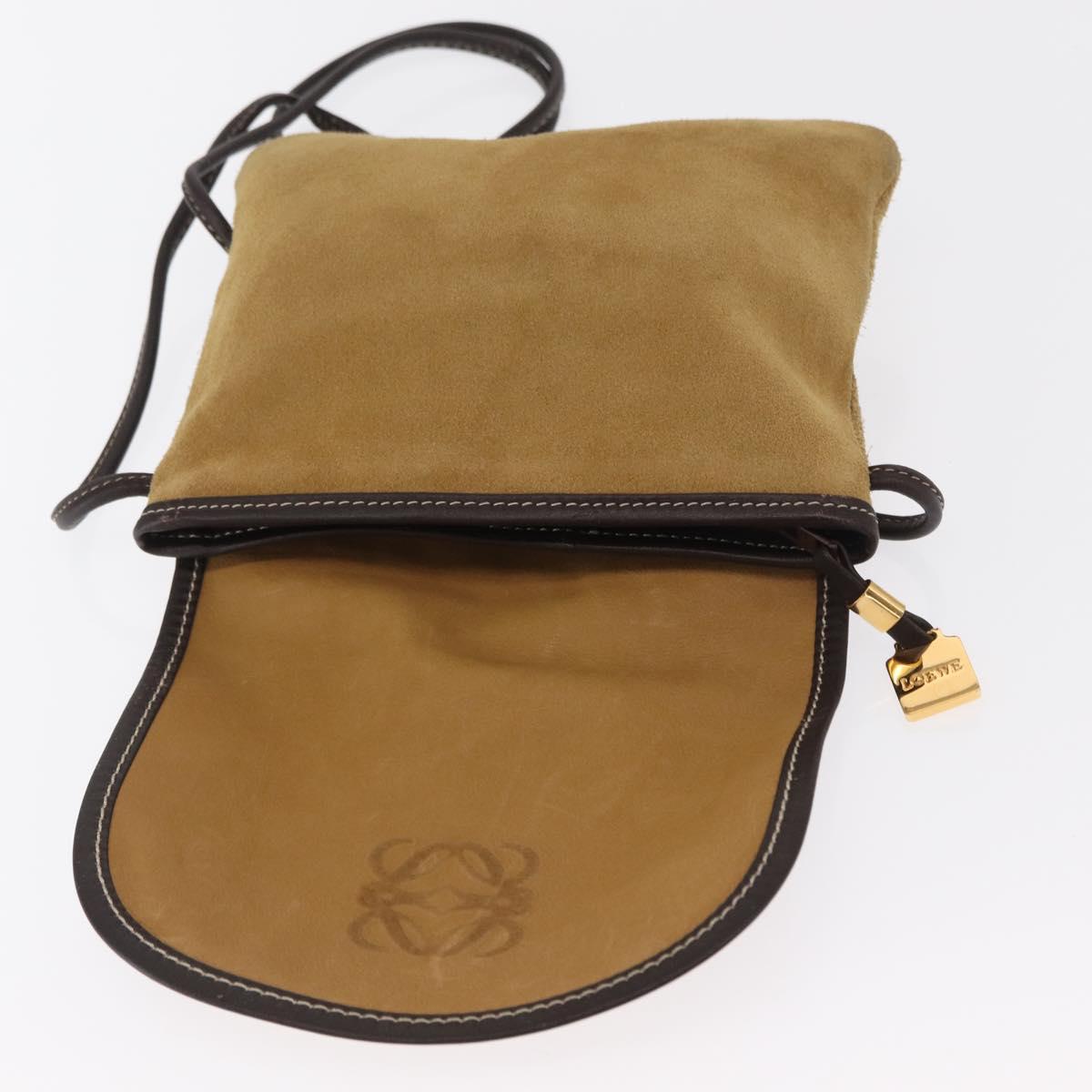 LOEWE Shoulder Bag Suede Brown Auth bs32883