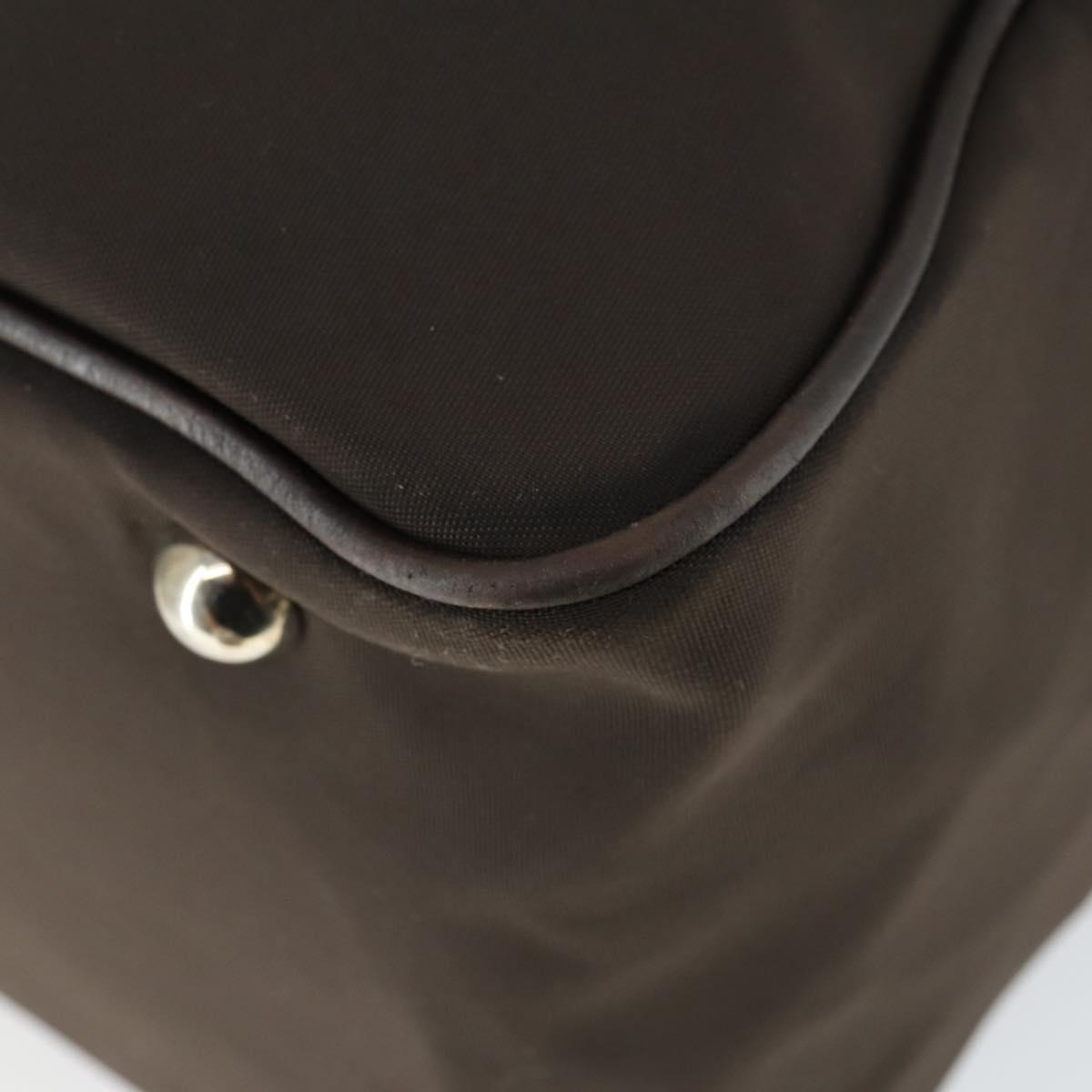 Salvatore Ferragamo Boston Bag Canvas Brown Silver Auth bs32884