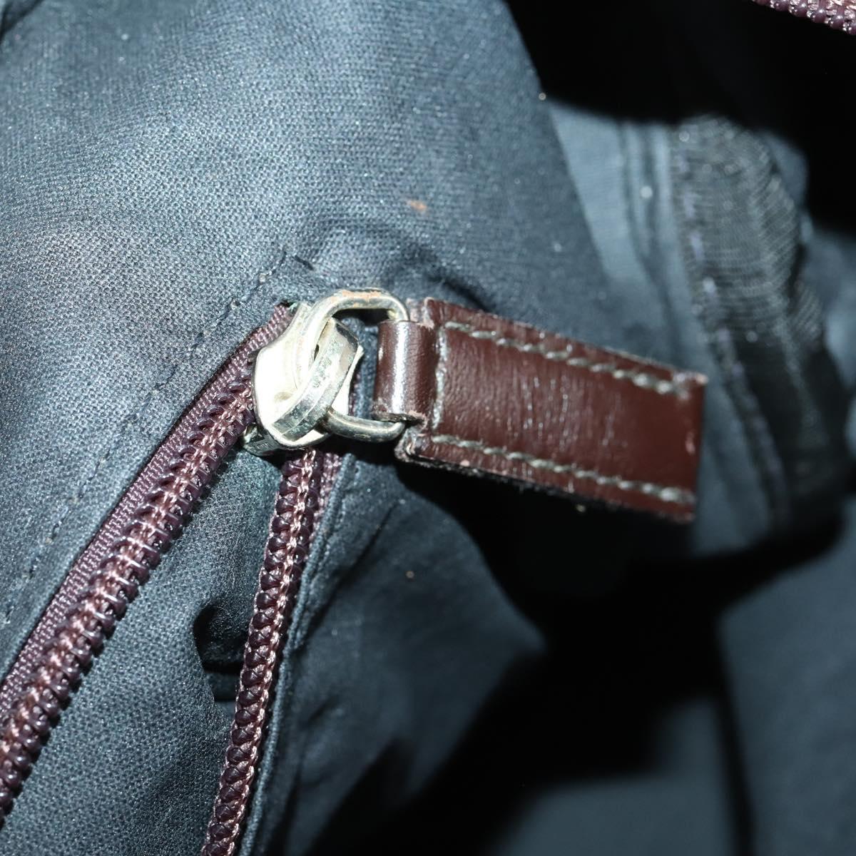 Salvatore Ferragamo Boston Bag Canvas Brown Silver Auth bs32884
