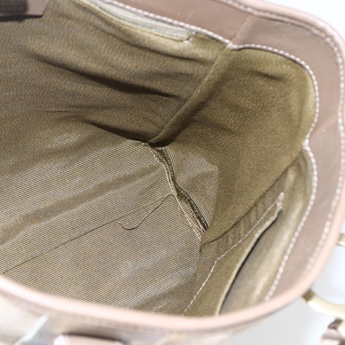 Salvatore Ferragamo Tote Bag Canvas Beige Gold Auth bs32887