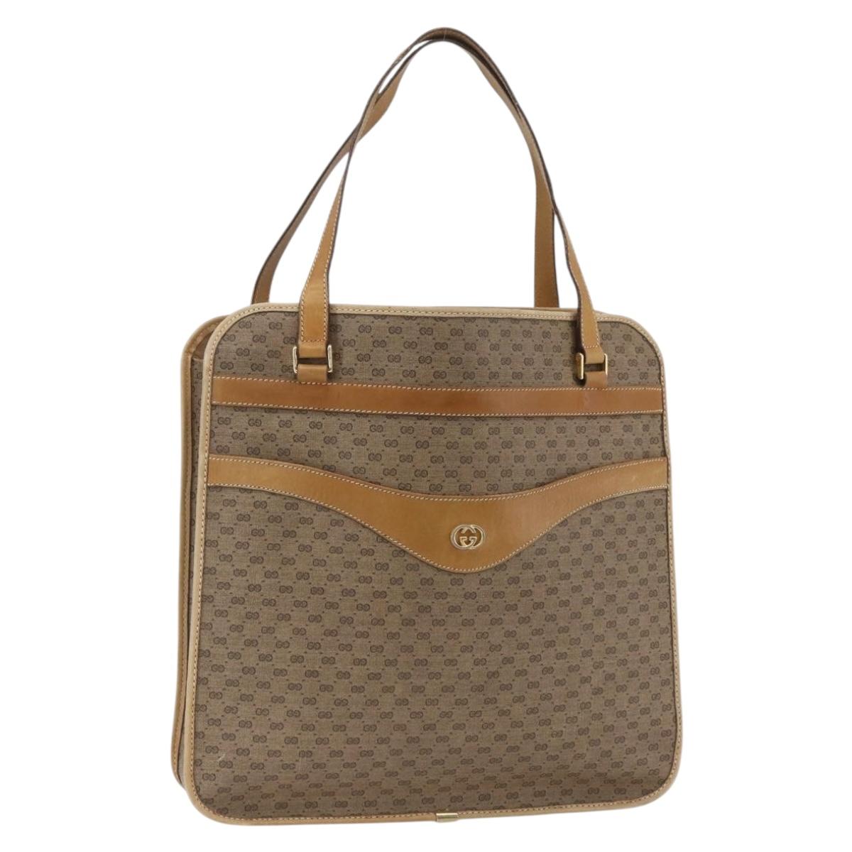 GUCCI Micro GG Supreme Tote Bag PVC Leather Beige Gold 002 14 4428 Auth bs32888
