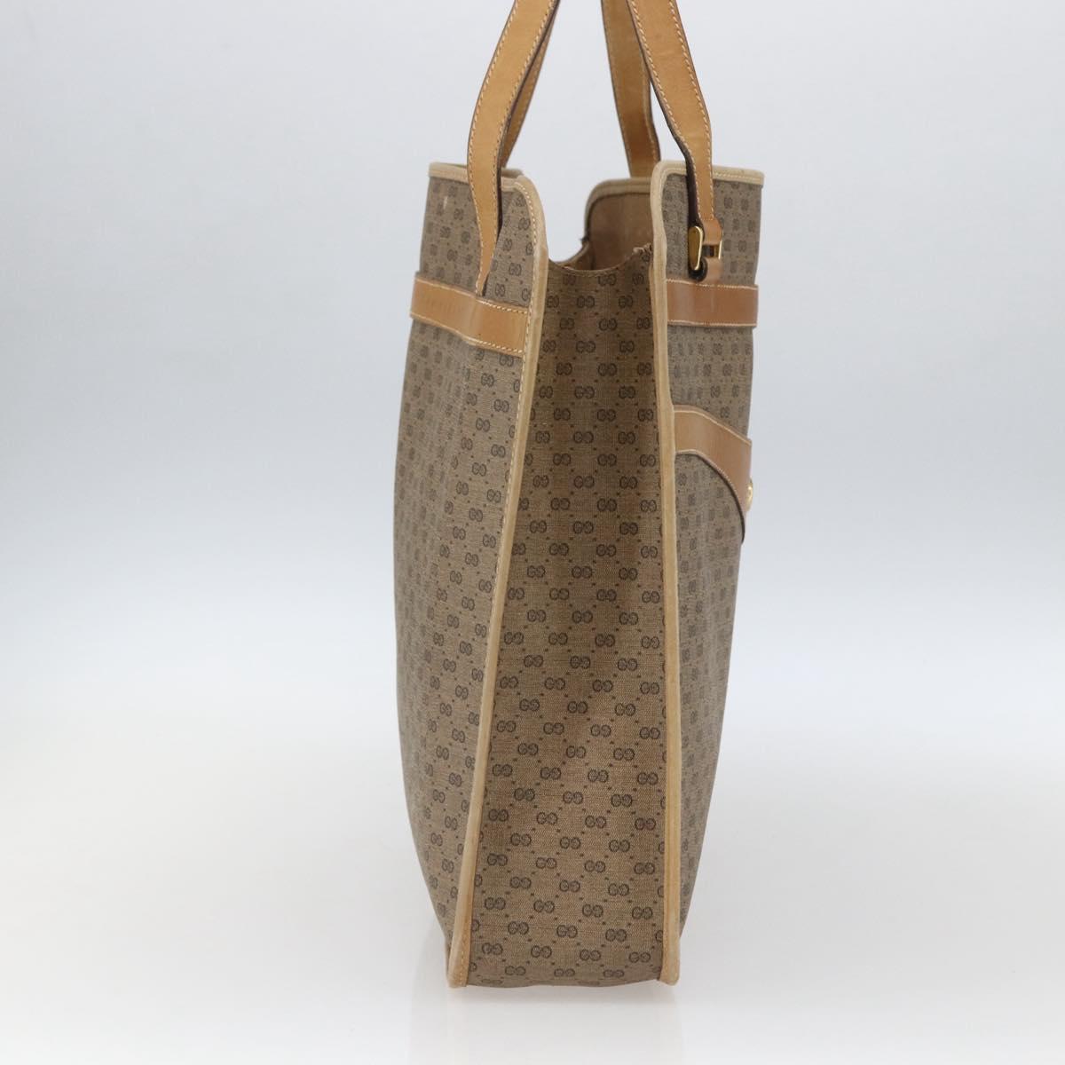 GUCCI Micro GG Supreme Tote Bag PVC Leather Beige Gold 002 14 4428 Auth bs32888
