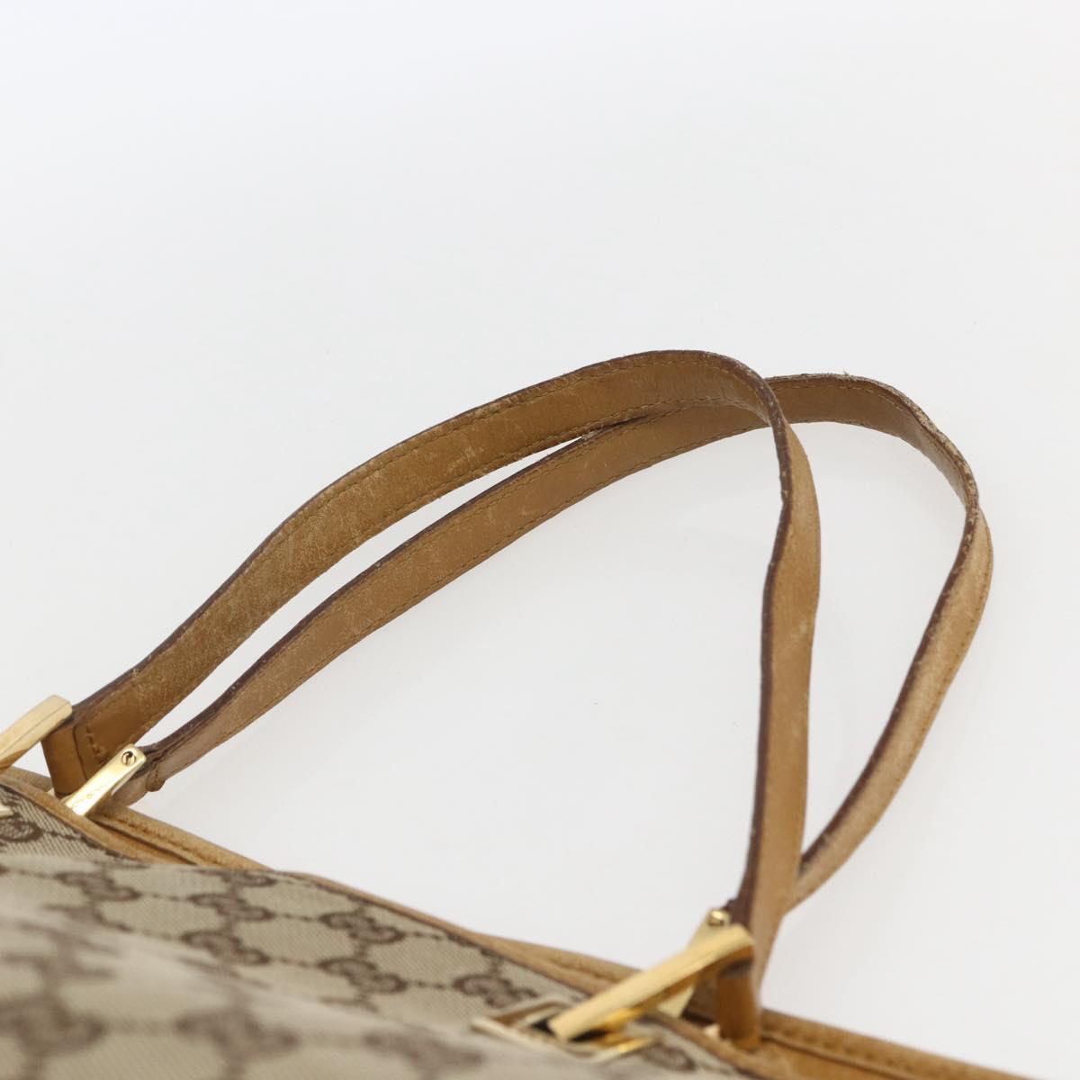 GUCCI GG Canvas Tote Bag Beige Gold 002 1097 Auth bs32889