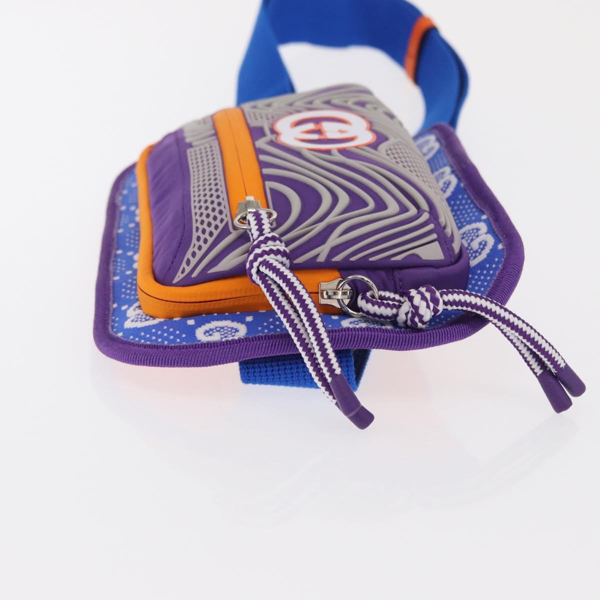 GUCCI Waist bag Nylon Purple Silver 752102 Auth bs32891V