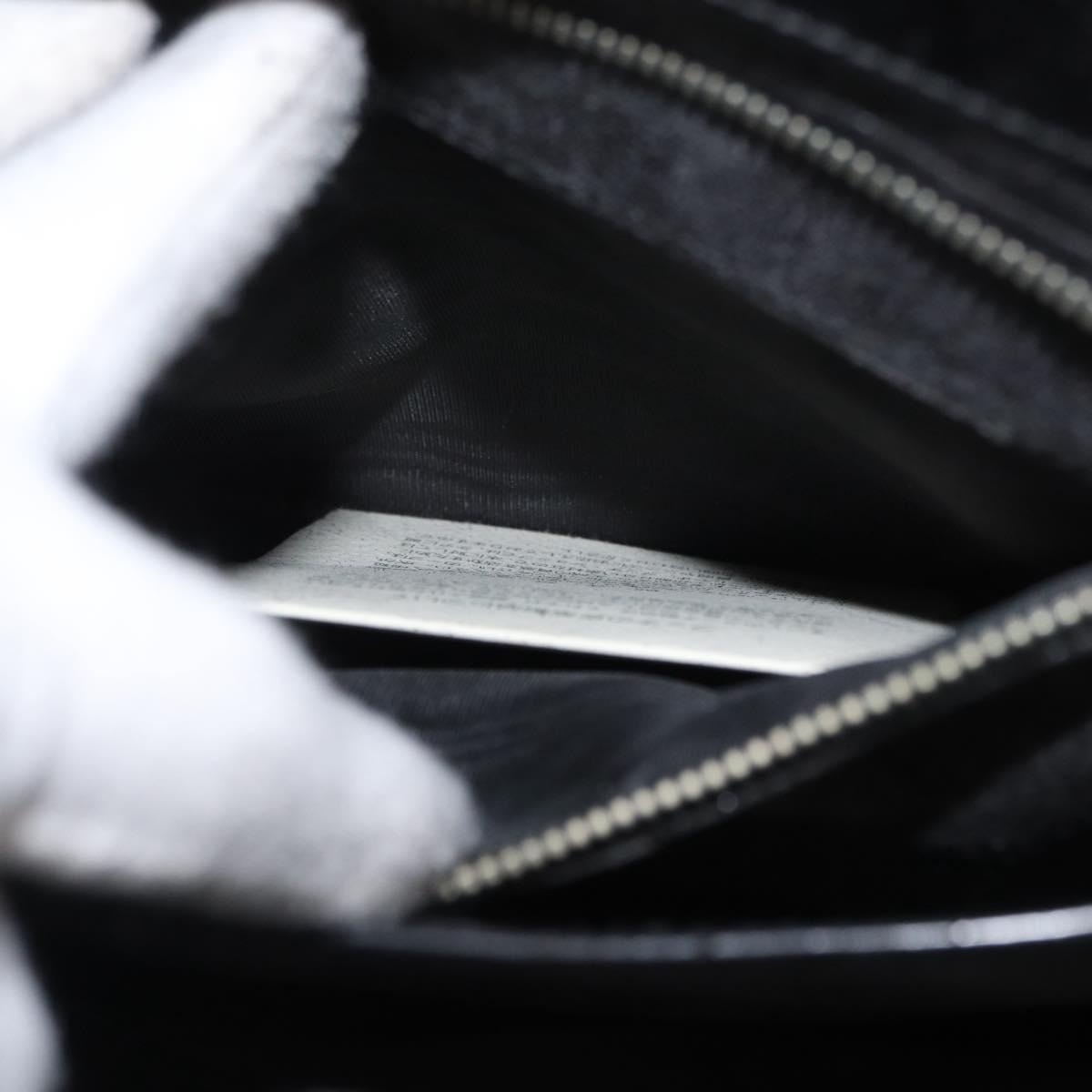 GUCCI Hand Bag Patent leather 2way Black Silver 000 1118 0503 Auth bs32894