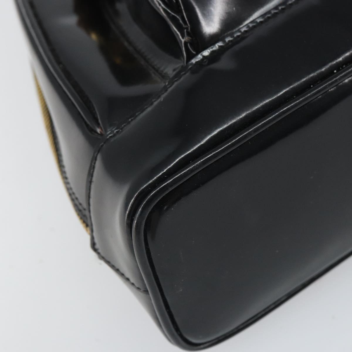 GUCCI Bamboo Body Bag Patent leather Black Gold 003 3444 0027 Auth bs32895