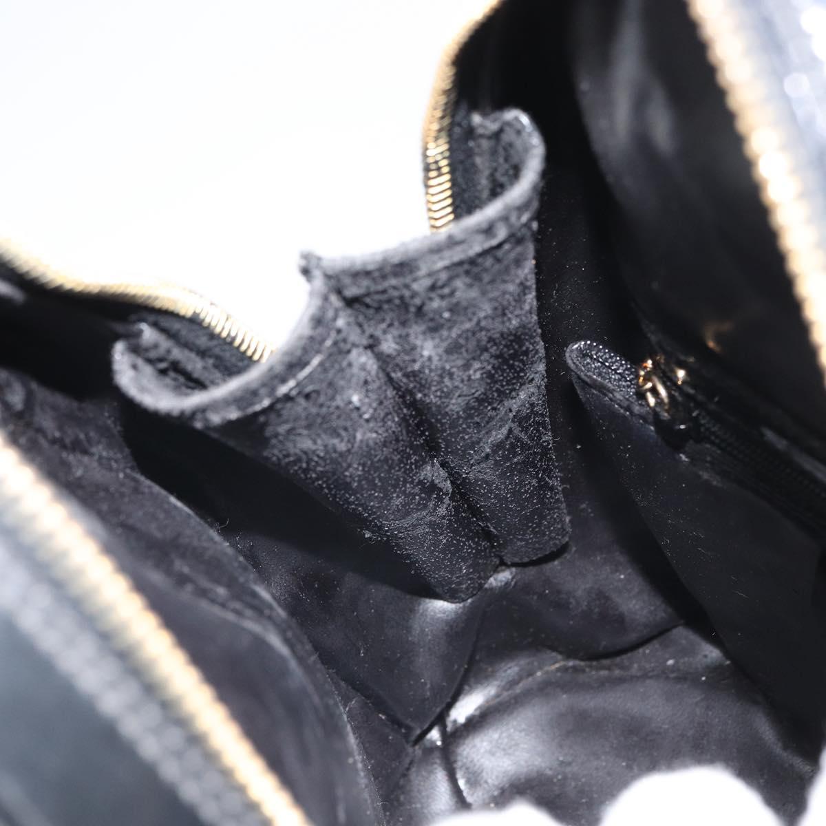 GUCCI Bamboo Body Bag Patent leather Black Gold 003 3444 0027 Auth bs32895