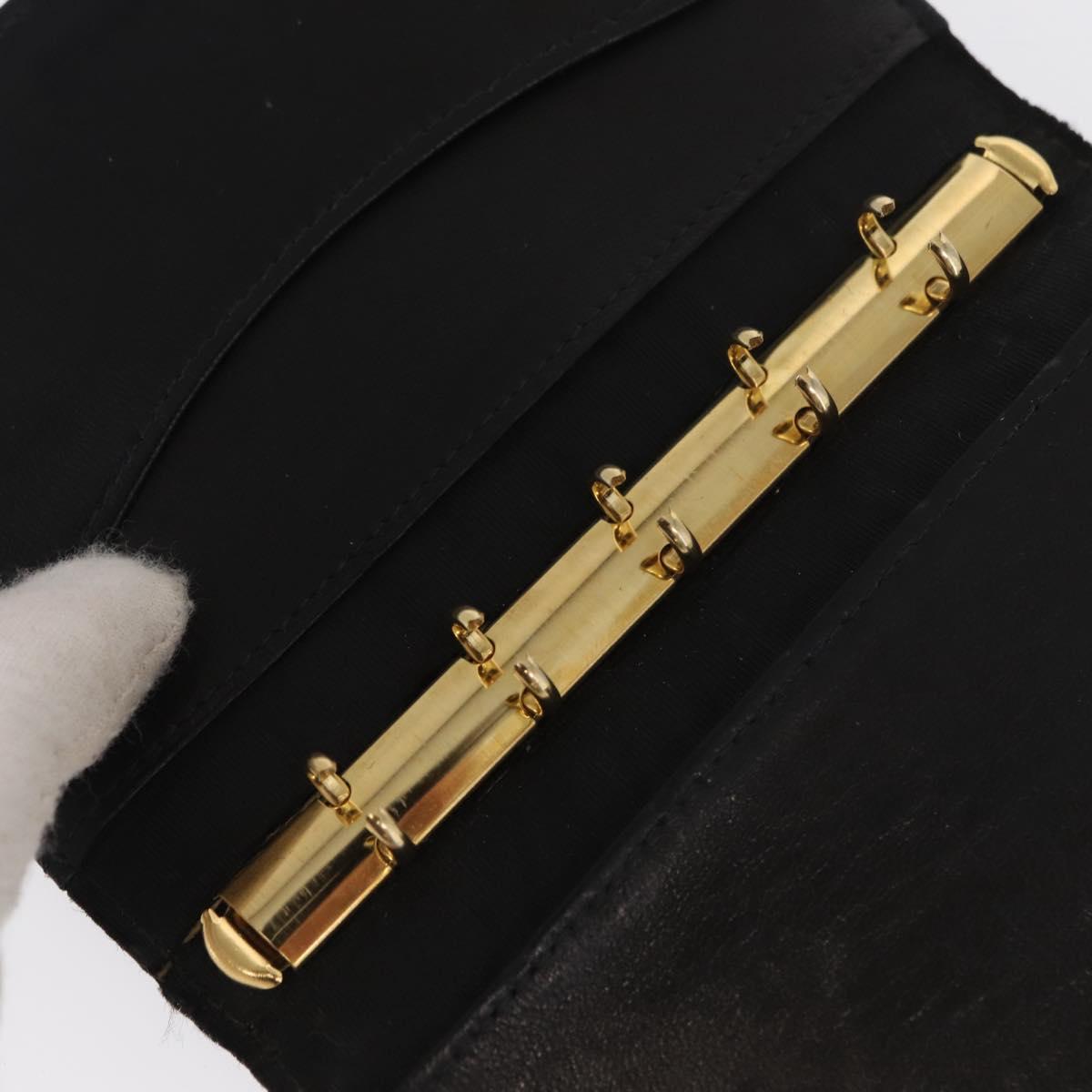 CHANEL Agenda Day Planner Cover Patent leather Gold Black CC Auth bs32900
