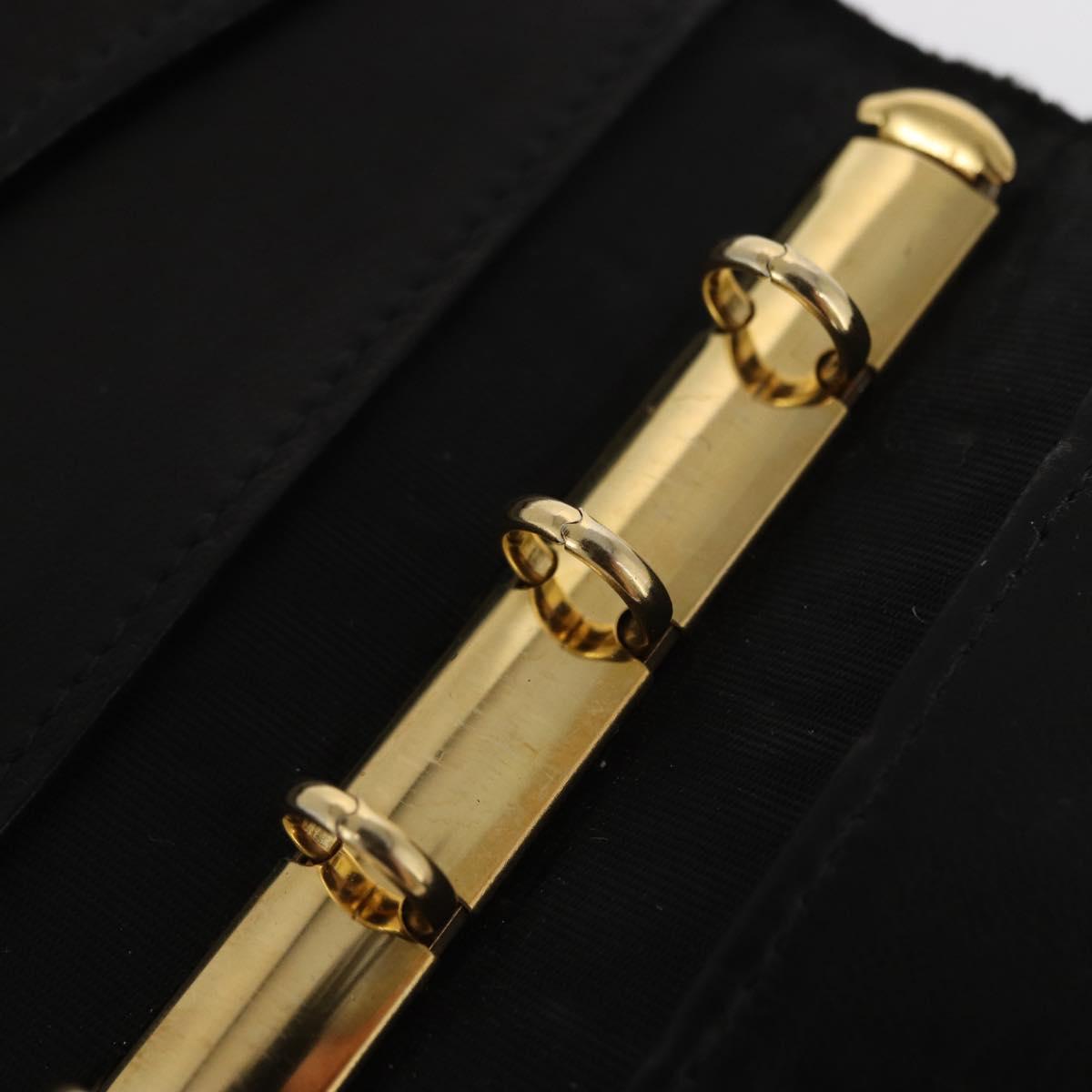 CHANEL Agenda Day Planner Cover Patent leather Gold Black CC Auth bs32900