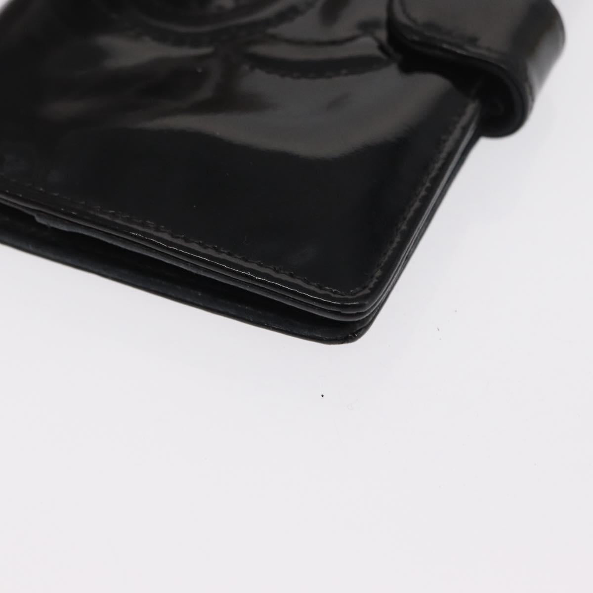 CHANEL Agenda Day Planner Cover Patent leather Gold Black CC Auth bs32900