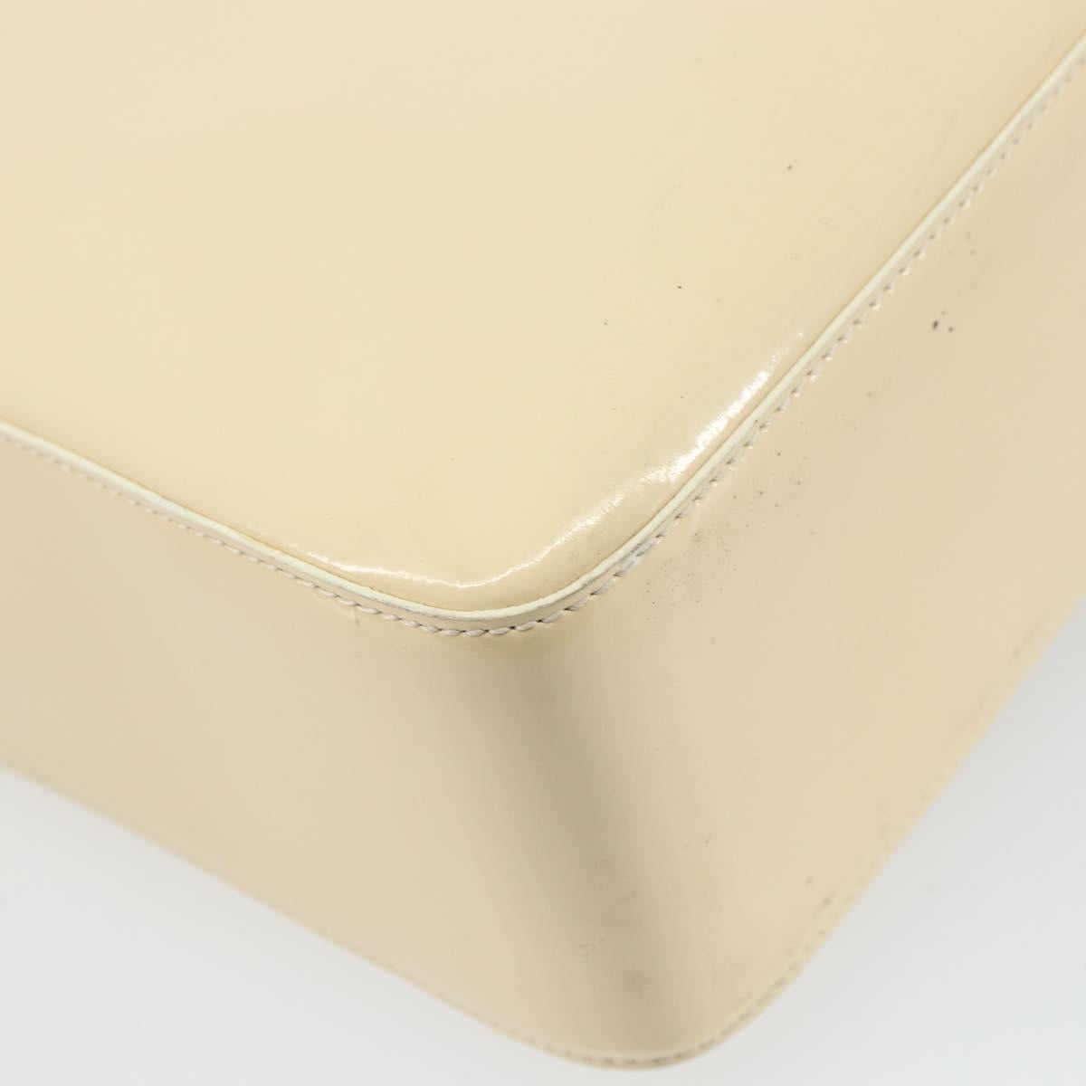 CHANEL Tote Bag Patent leather Beige Gold CC Auth bs32903