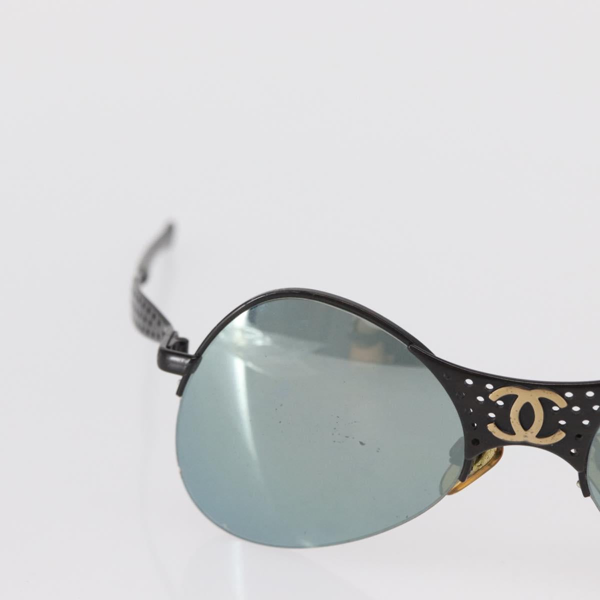 CHANEL Sunglasses plastic 2 Set Black Beige CC Auth bs32905