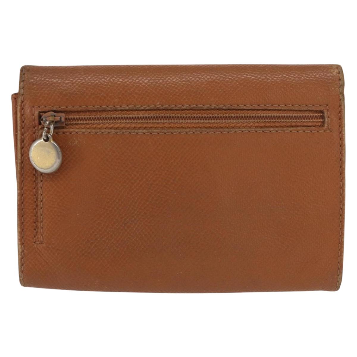 CHANEL Wallet Caviar Skin Brown Gold CC Auth bs32906