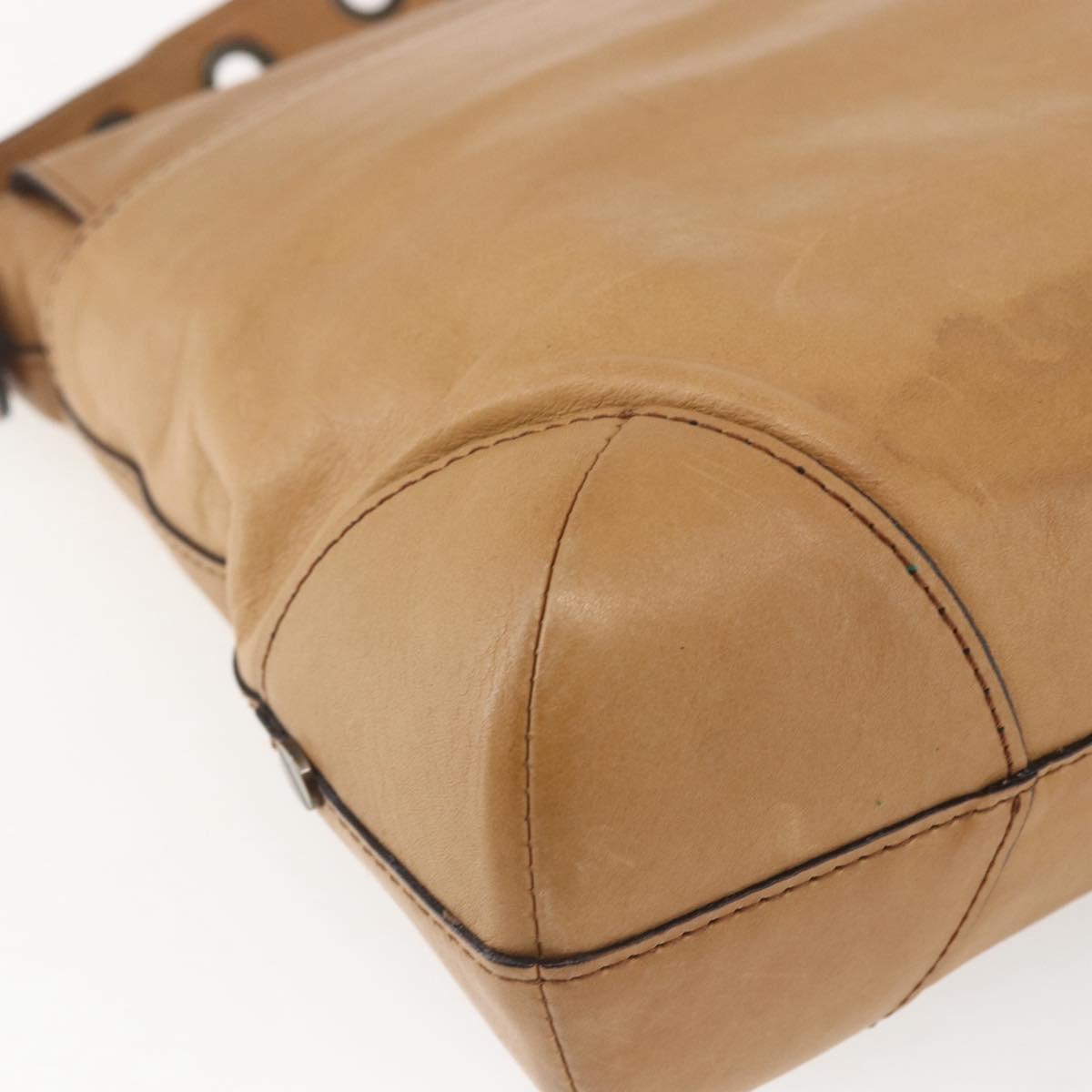 Chloe Shoulder Bag Leather Beige Auth bs32925