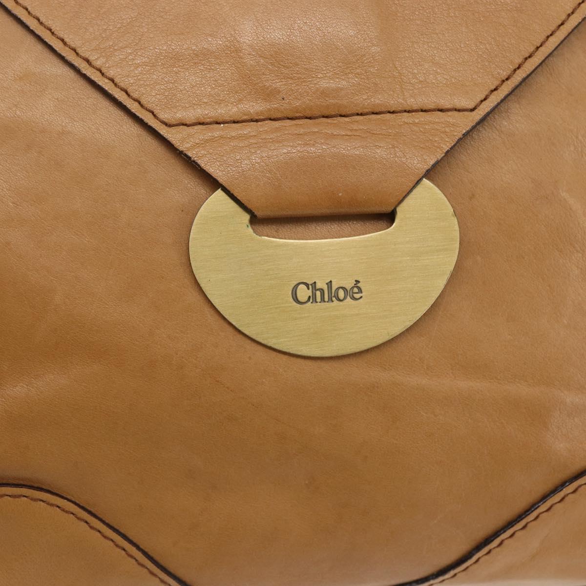 Chloe Shoulder Bag Leather Beige Auth bs32925