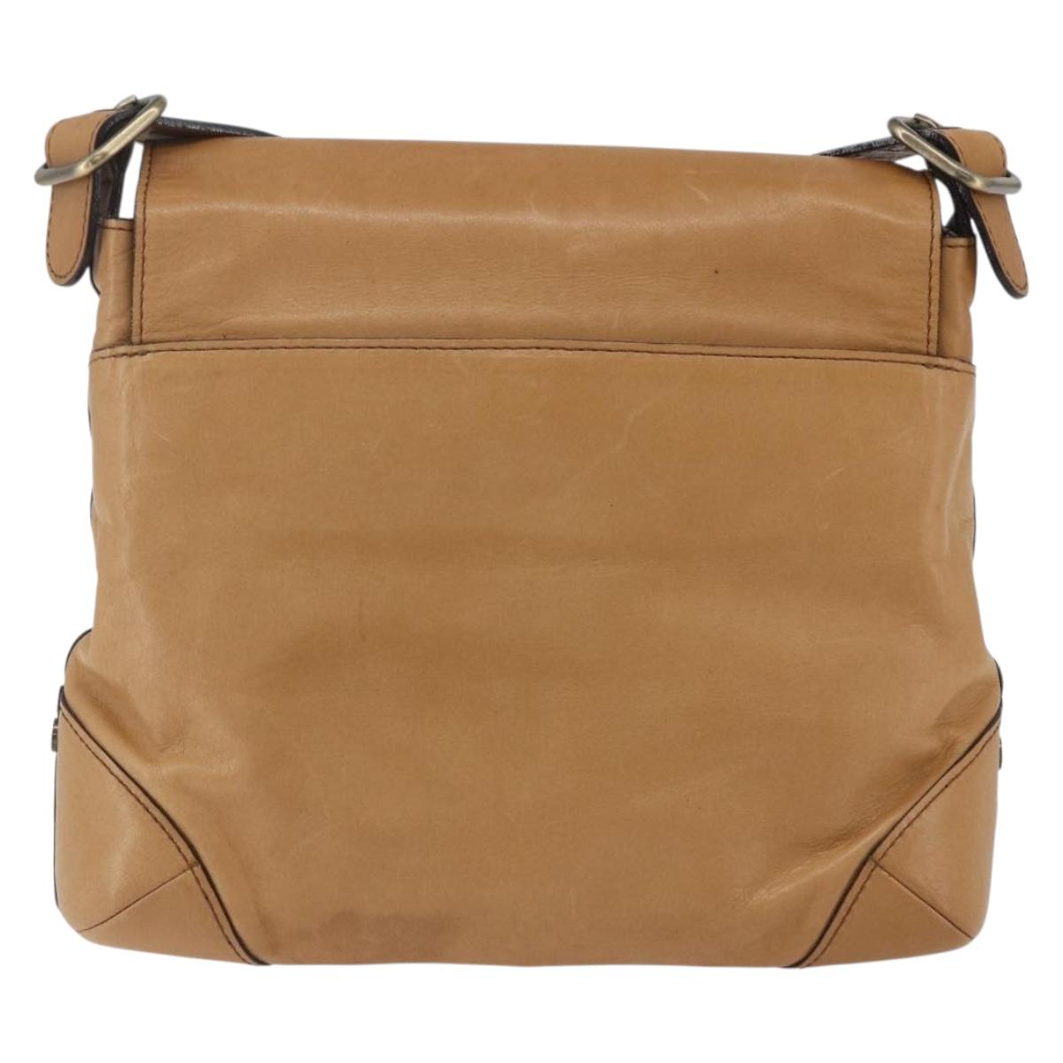 Chloe Shoulder Bag Leather Beige Auth bs32925
