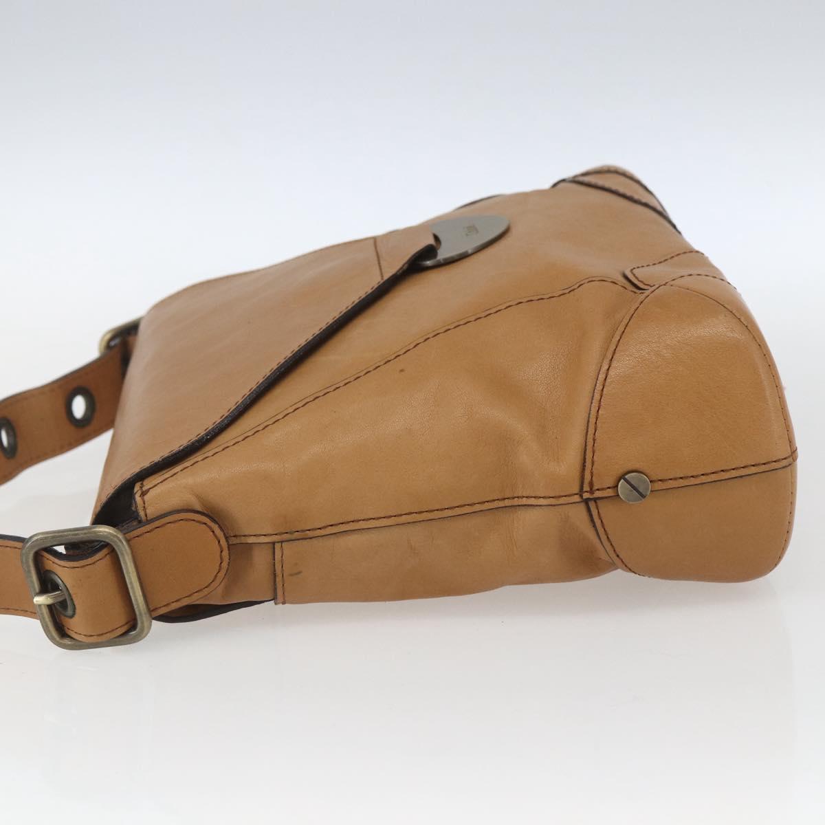 Chloe Shoulder Bag Leather Beige Auth bs32925