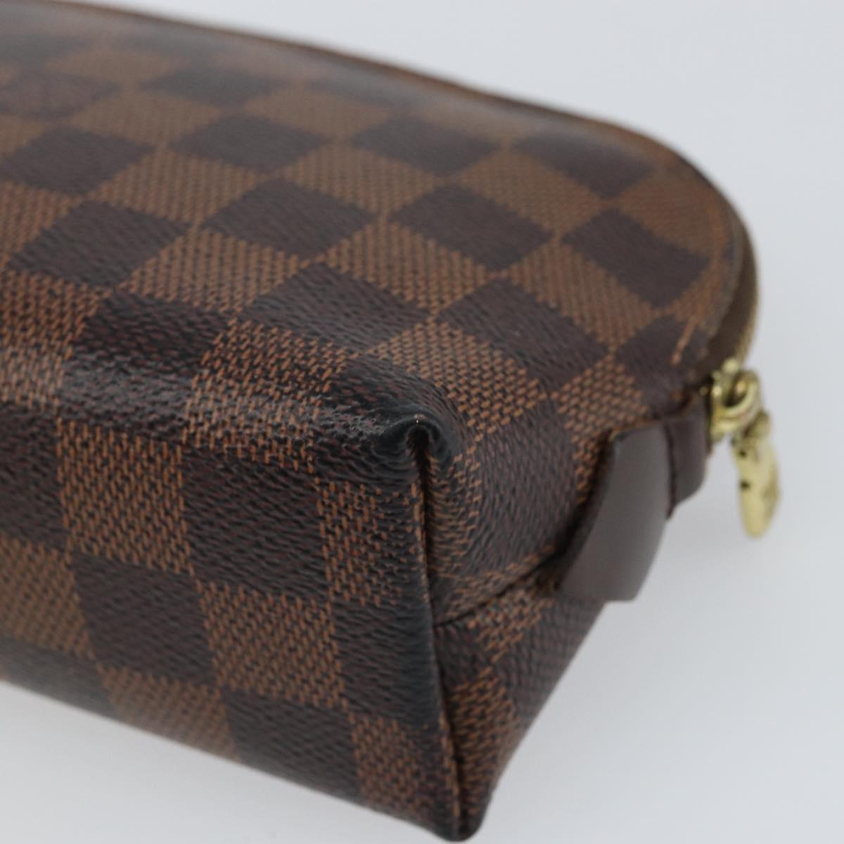 LOUIS VUITTON Damier Ebene Pochette Cosmetic PM Pouch N47516 LV Auth bs32938