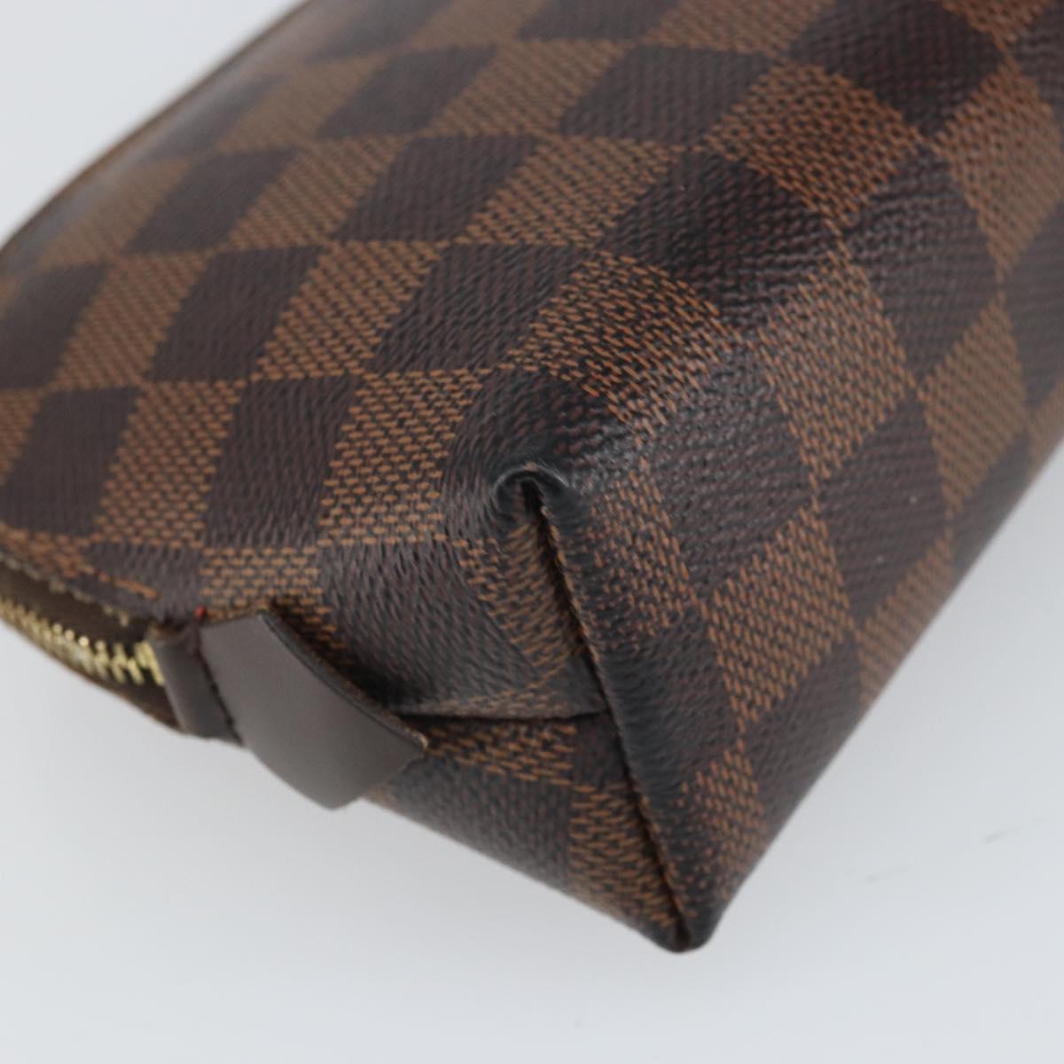 LOUIS VUITTON Damier Ebene Pochette Cosmetic PM Pouch N47516 LV Auth bs32938