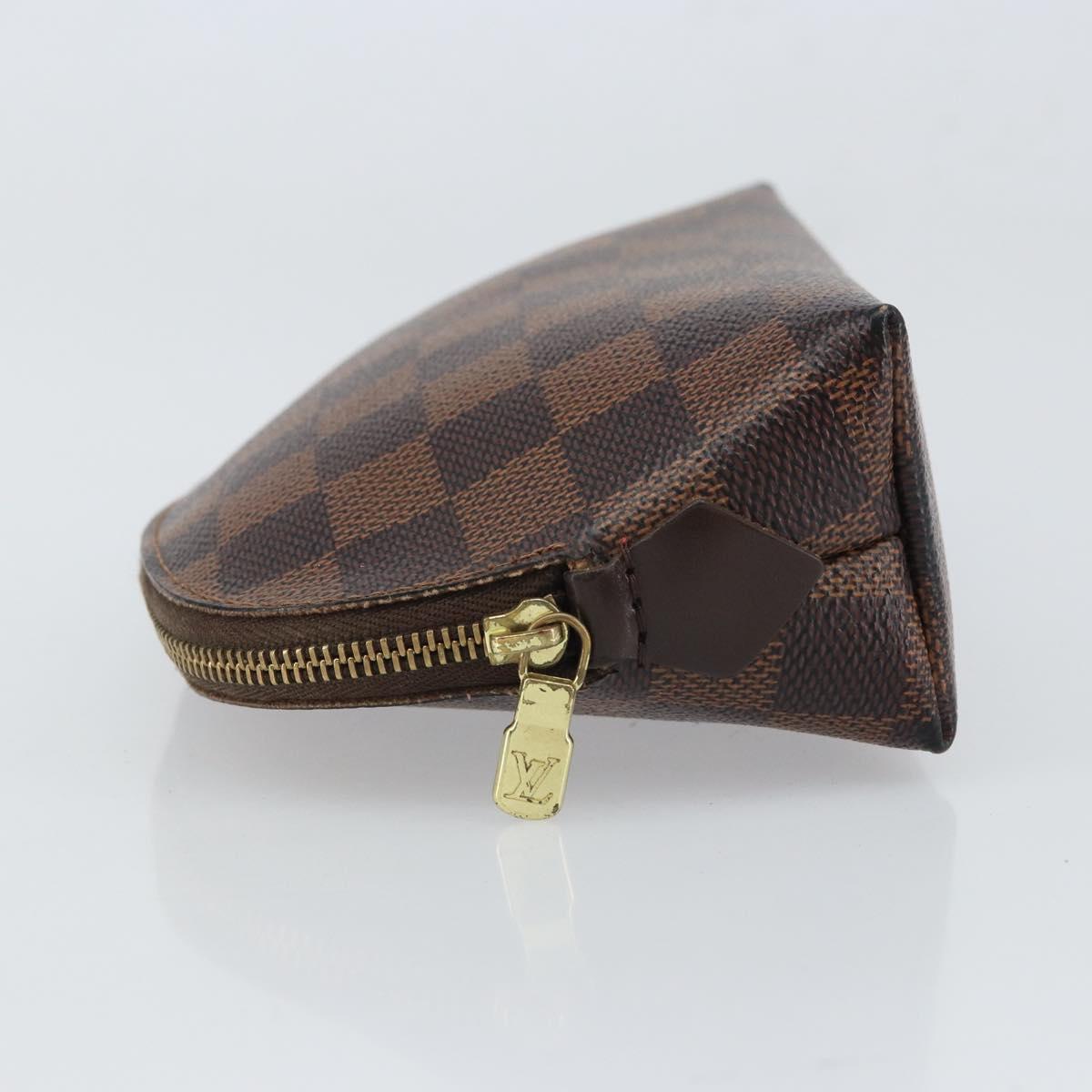 LOUIS VUITTON Damier Ebene Pochette Cosmetic PM Pouch N47516 LV Auth bs32938