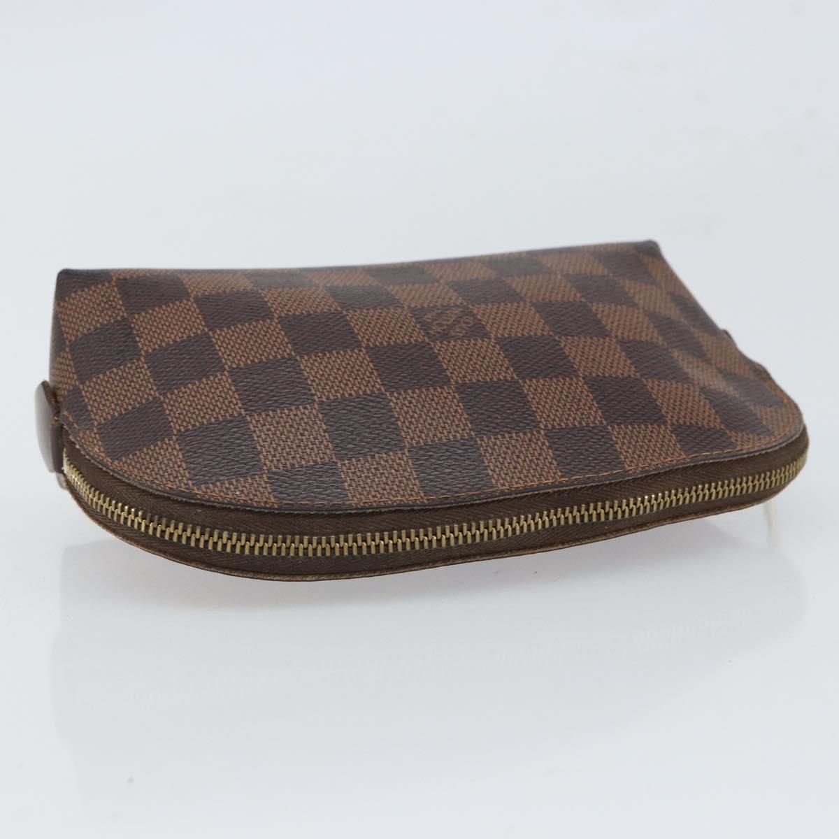 LOUIS VUITTON Damier Ebene Pochette Cosmetic PM Pouch N47516 LV Auth bs32938