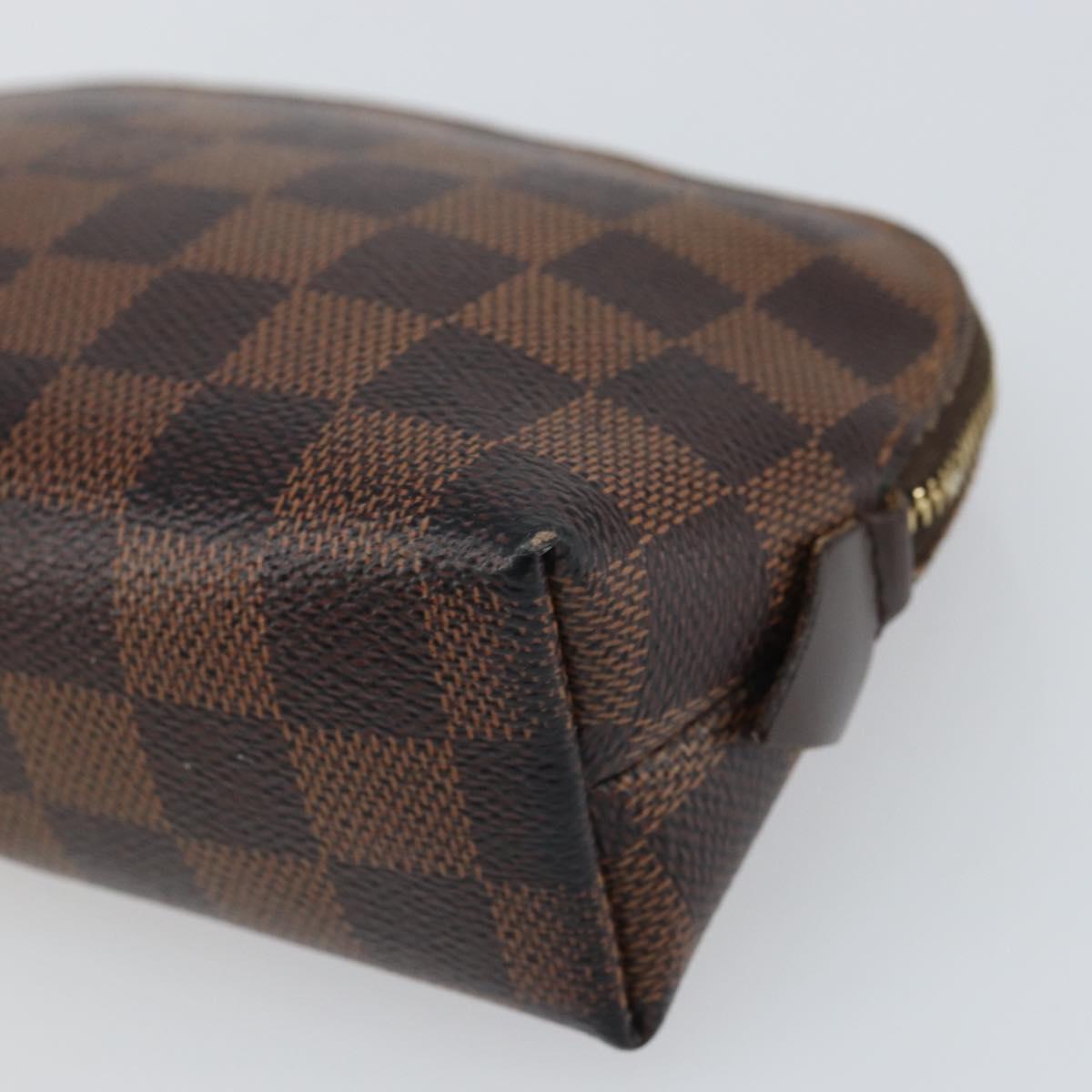 LOUIS VUITTON Damier Ebene Pochette Cosmetic PM Pouch N47516 LV Auth bs32938