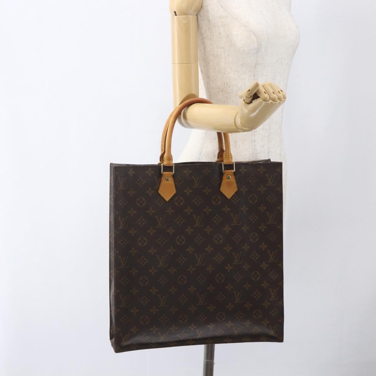 LOUIS VUITTON Monogram Sac Plat Hand Bag M51140 LV Auth bs32940