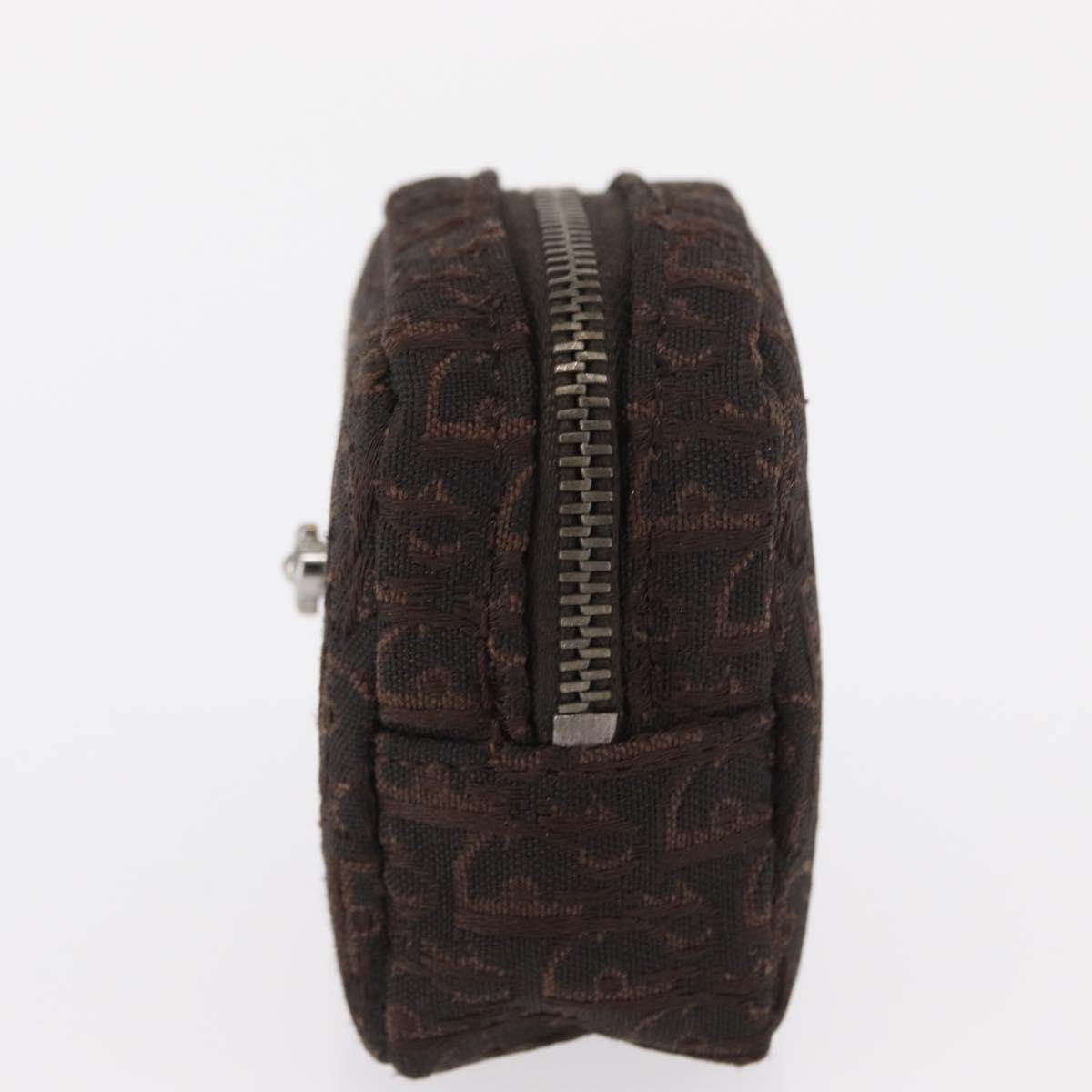 Christian Dior Trotter Canvas Pouch Brown Auth bs32943