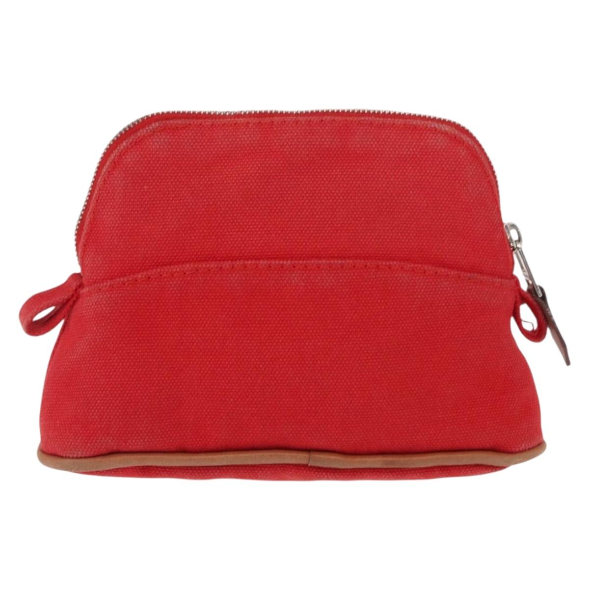 HERMES Bolide PM Pouch Canvas Red Auth bs32951