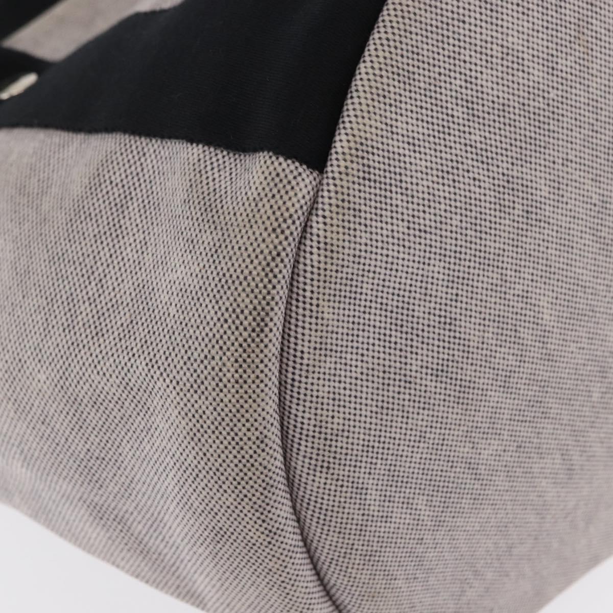 HERMES Sac ﾃ bichette Hand Bag Canvas Gray Auth bs32952
