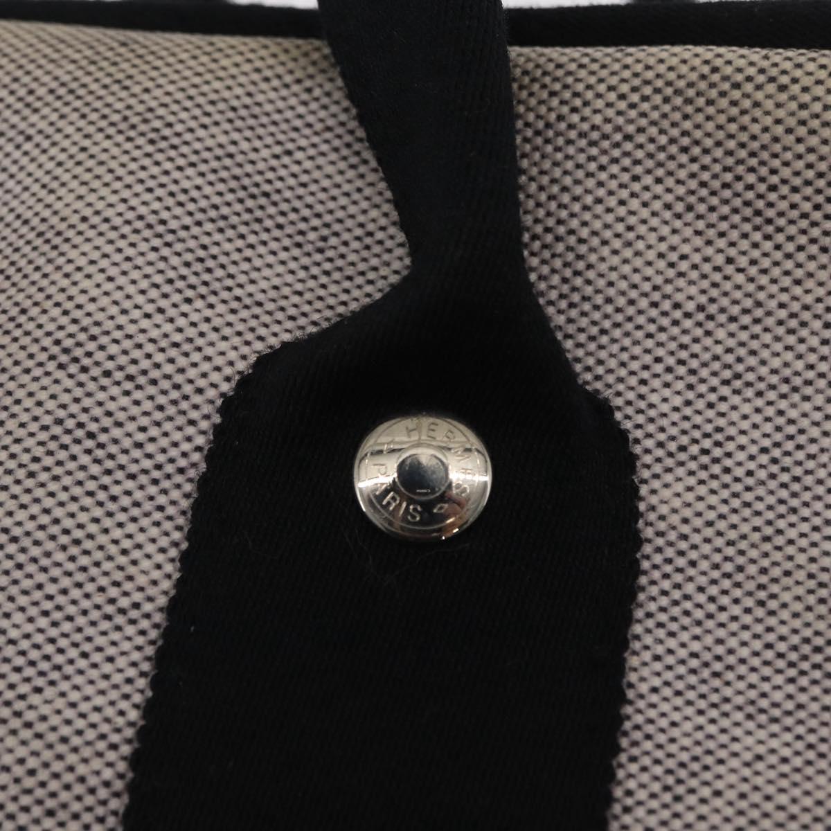 HERMES Sac ﾃ bichette Hand Bag Canvas Gray Auth bs32952