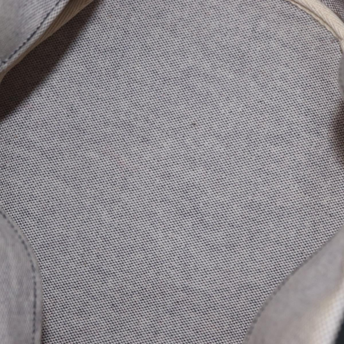 HERMES Sac ﾃ bichette Hand Bag Canvas Gray Auth bs32952