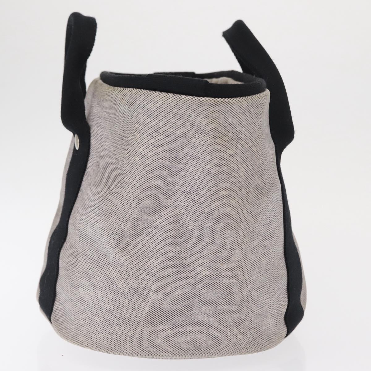 HERMES Sac ﾃ bichette Hand Bag Canvas Gray Auth bs32952