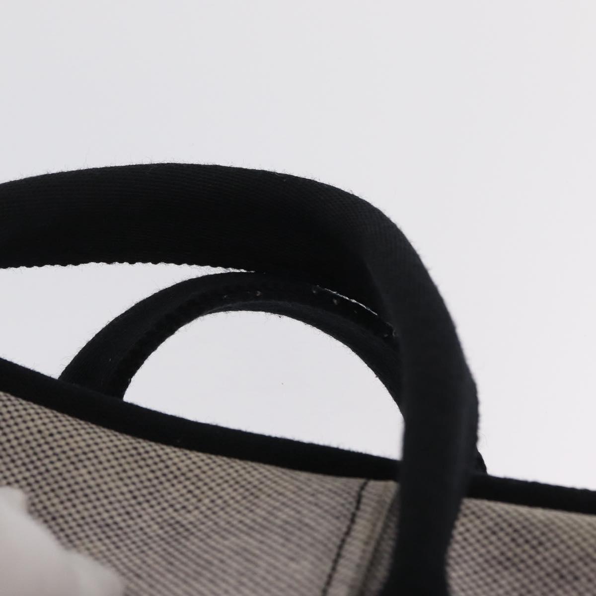 HERMES Sac ﾃ bichette Hand Bag Canvas Gray Auth bs32952