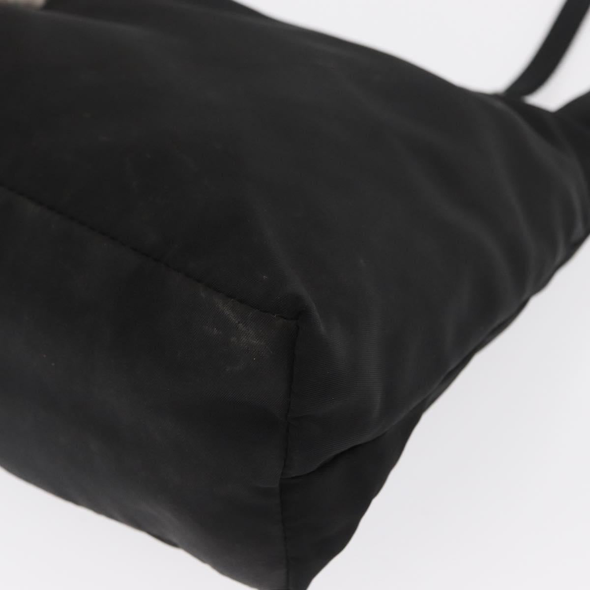 PRADA Shoulder Bag Nylon Black Silver Auth bs32954