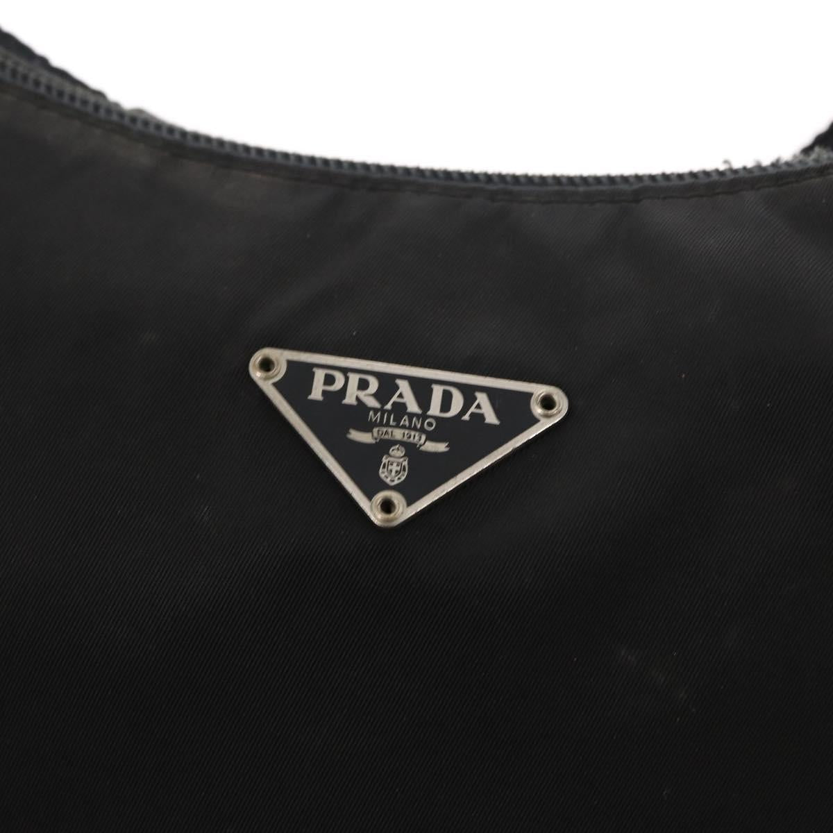 PRADA Shoulder Bag Nylon Black Silver Auth bs32954