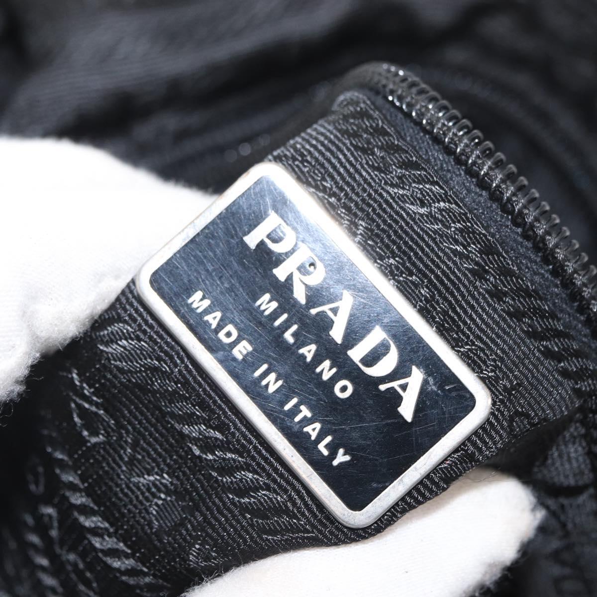 PRADA Shoulder Bag Nylon Black Silver Auth bs32954
