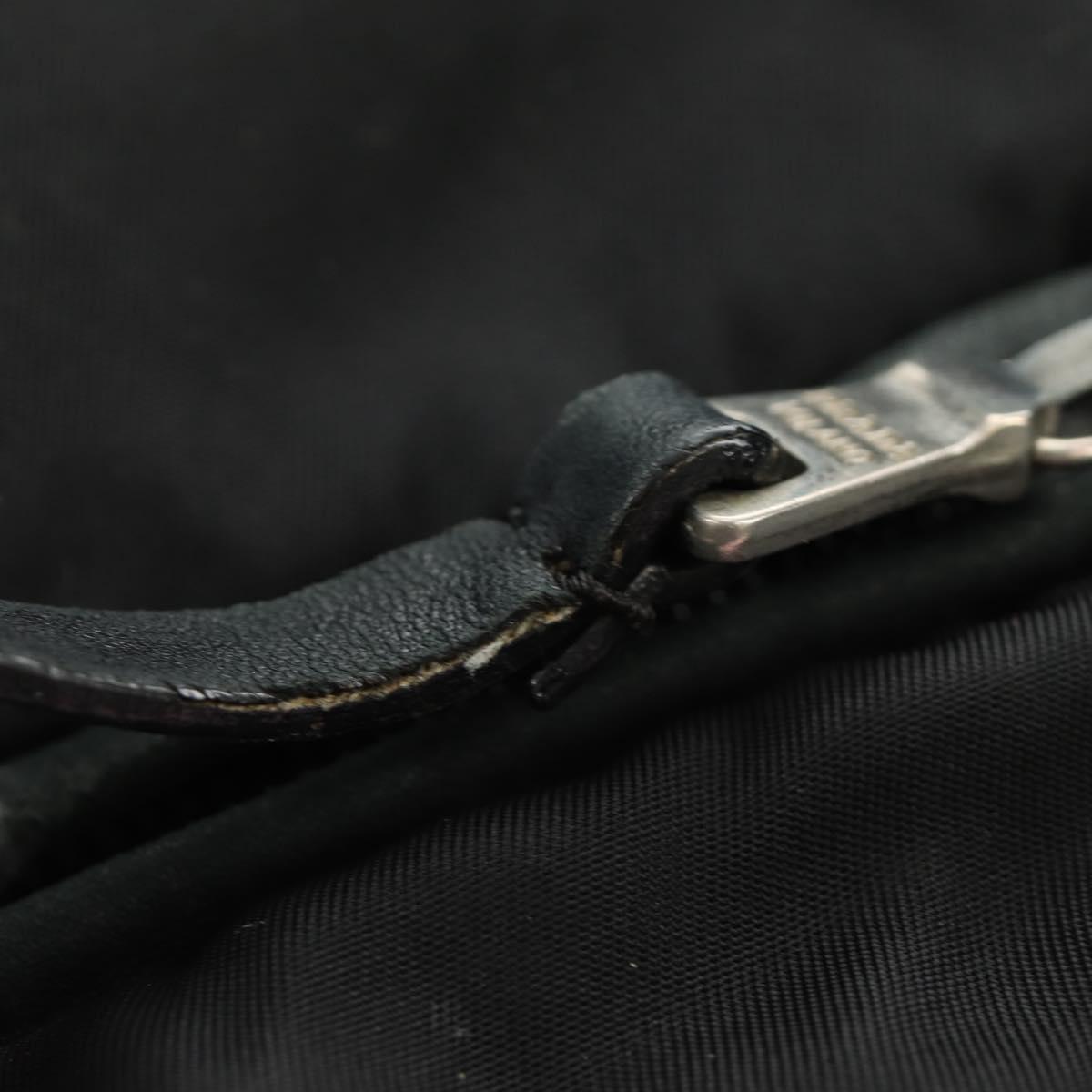 PRADA Shoulder Bag Nylon Black Silver Auth bs32954
