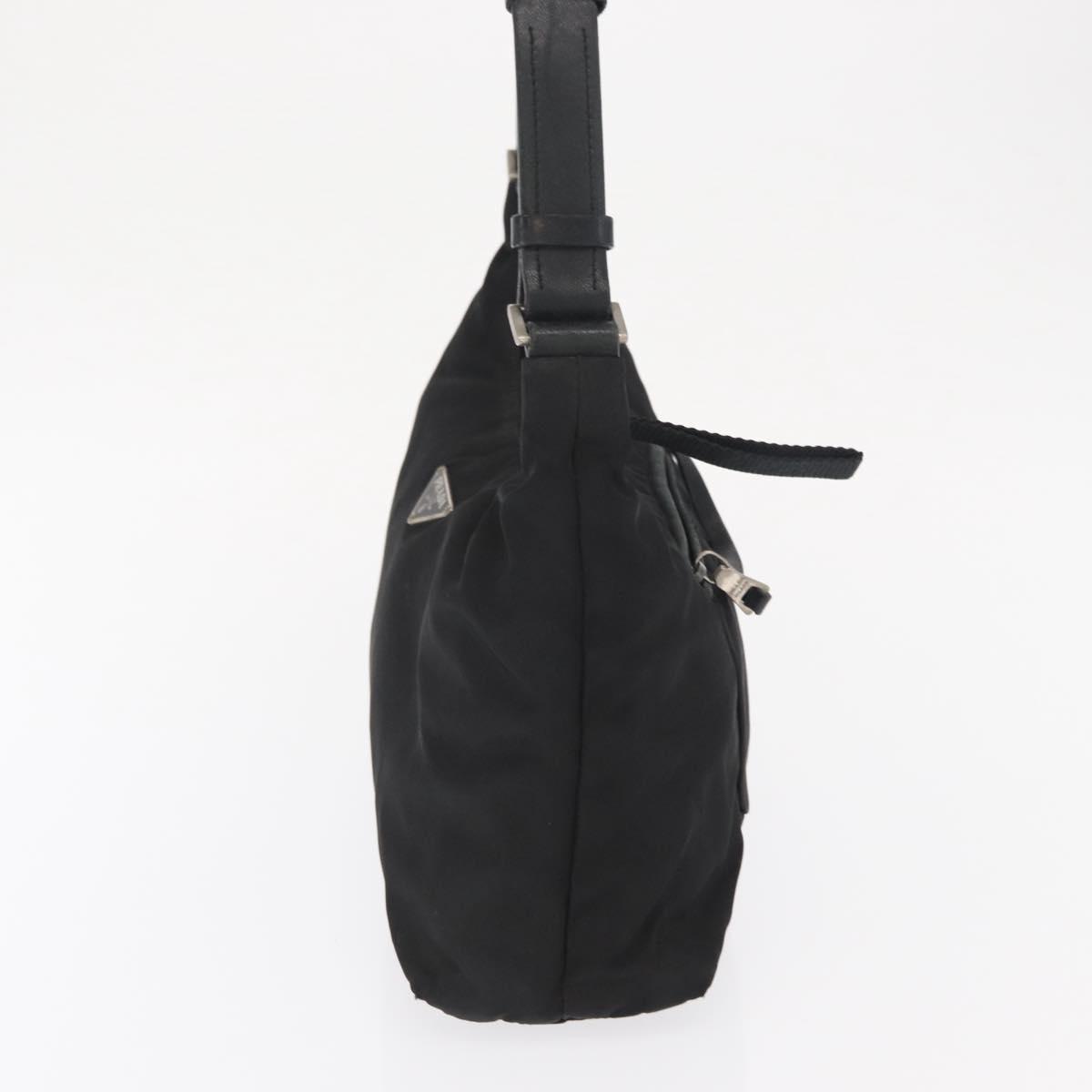 PRADA Shoulder Bag Nylon Black Silver Auth bs32954