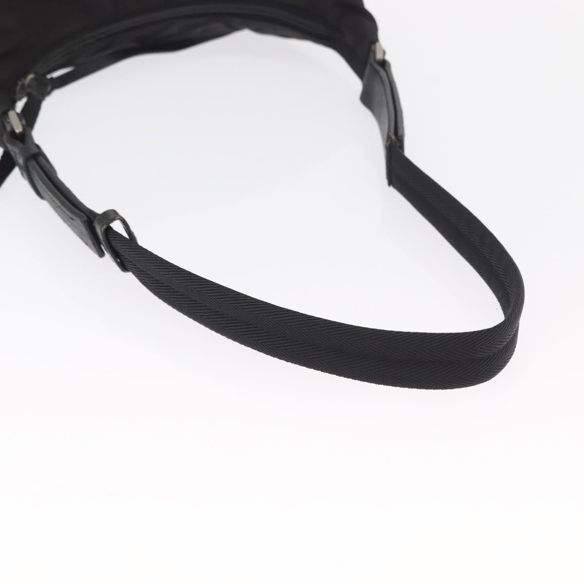 PRADA Shoulder Bag Nylon Black Silver Auth bs32954