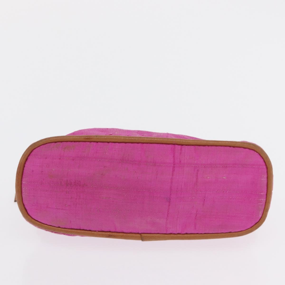 HERMES Pouch Canvas 2 Set Yellow Pink Auth bs32958