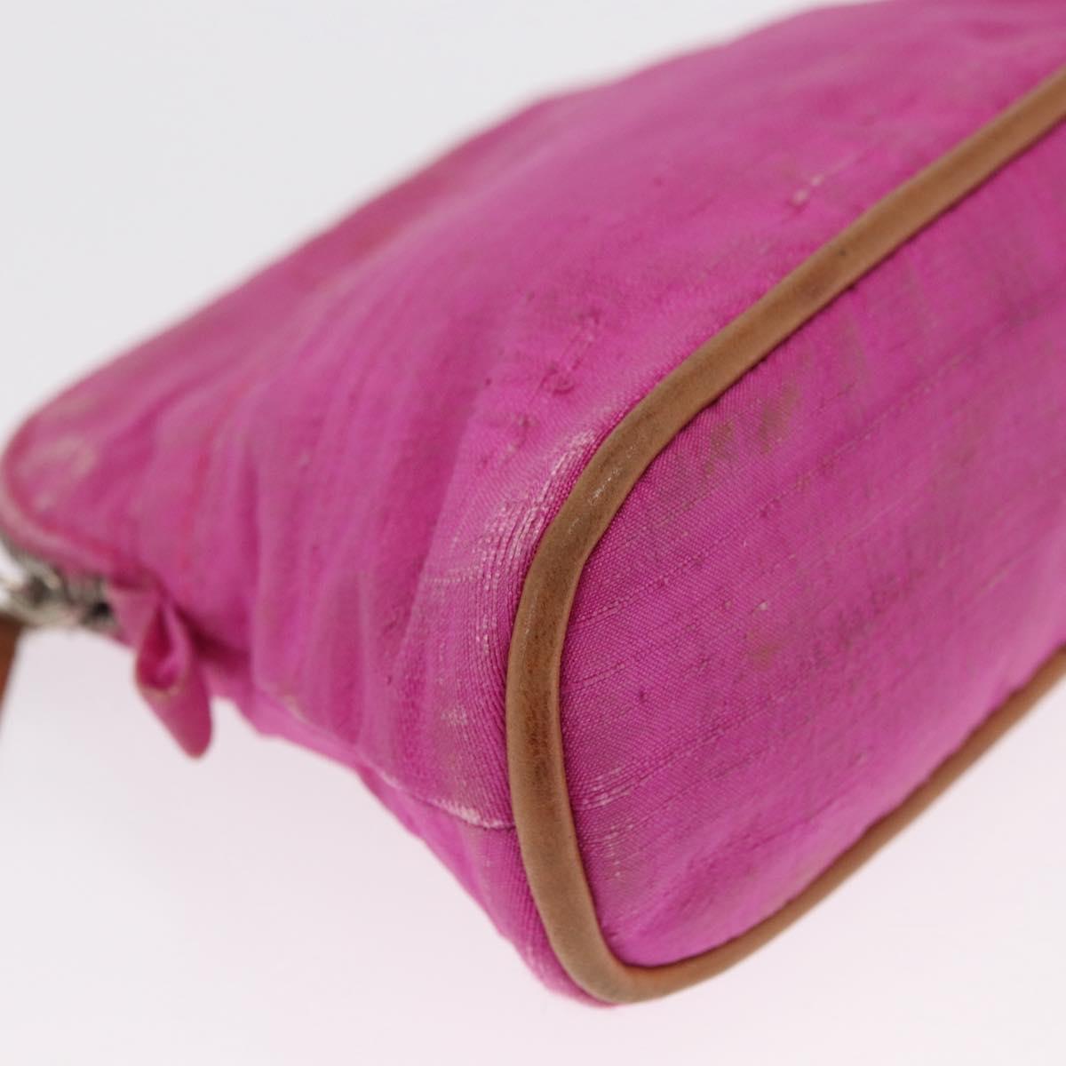 HERMES Pouch Canvas 2 Set Yellow Pink Auth bs32958
