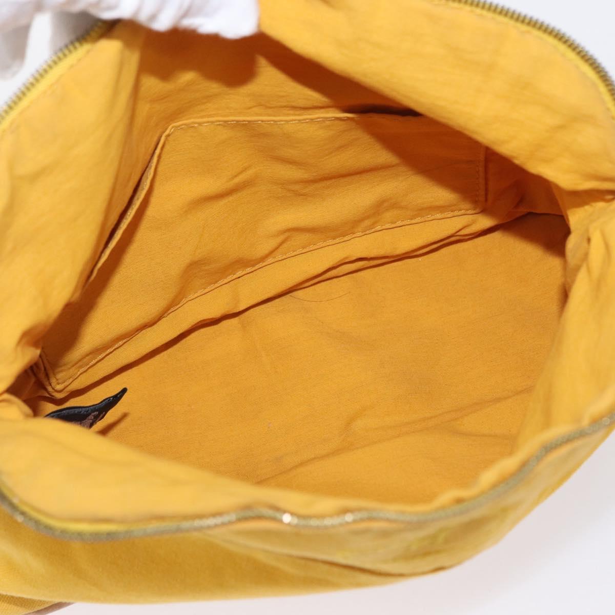 HERMES Pouch Canvas 2 Set Yellow Pink Auth bs32958
