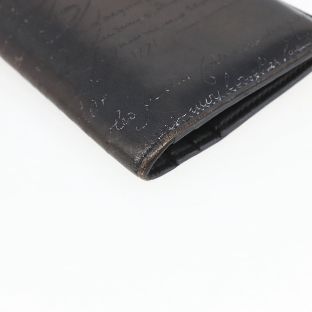 Berluti Long Wallet Leather Dark Brown Auth bs32959