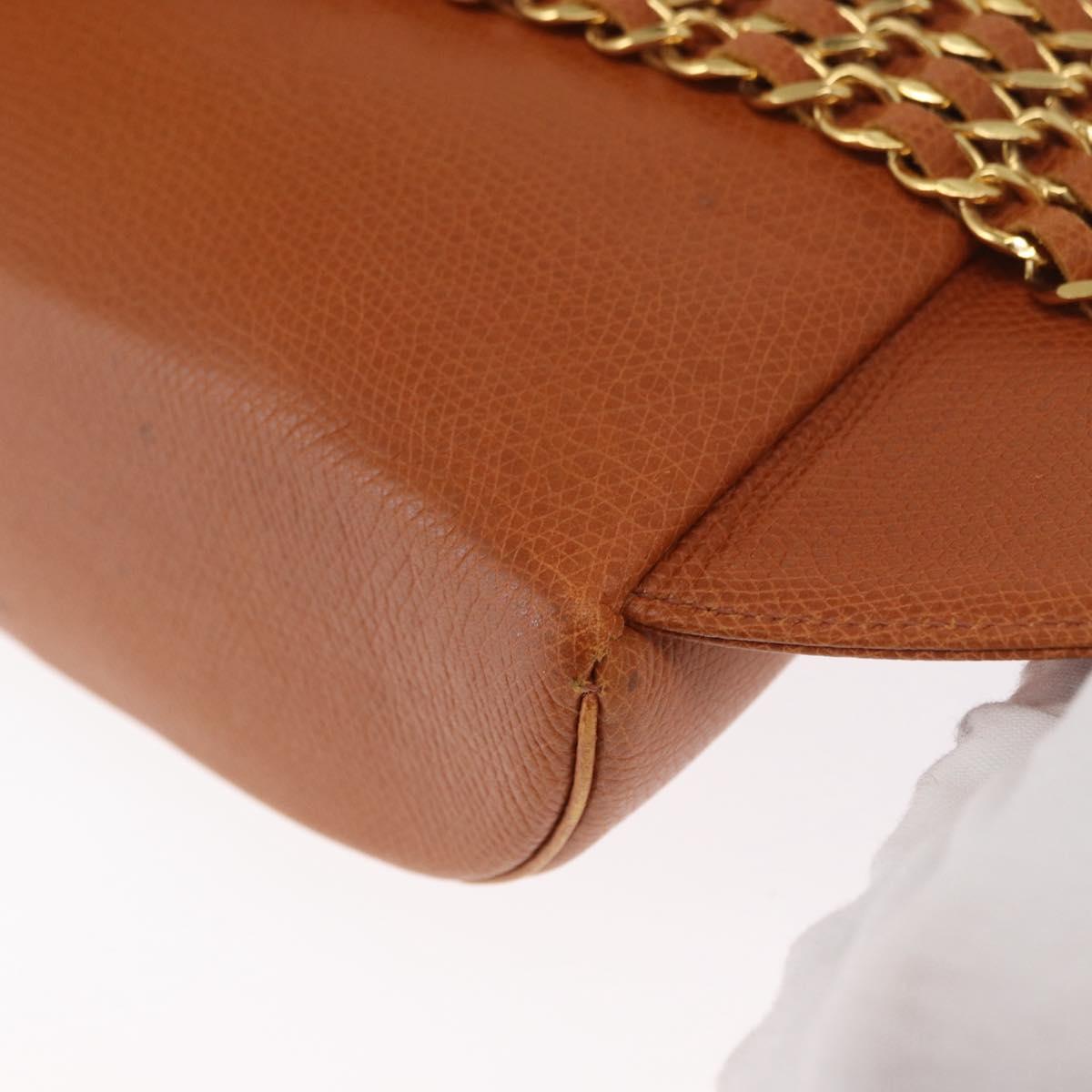 MCM Body Bag Leather Brown Gold Auth bs32963
