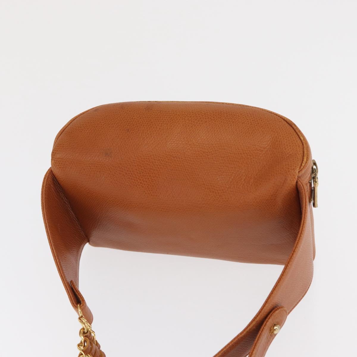 MCM Body Bag Leather Brown Gold Auth bs32963