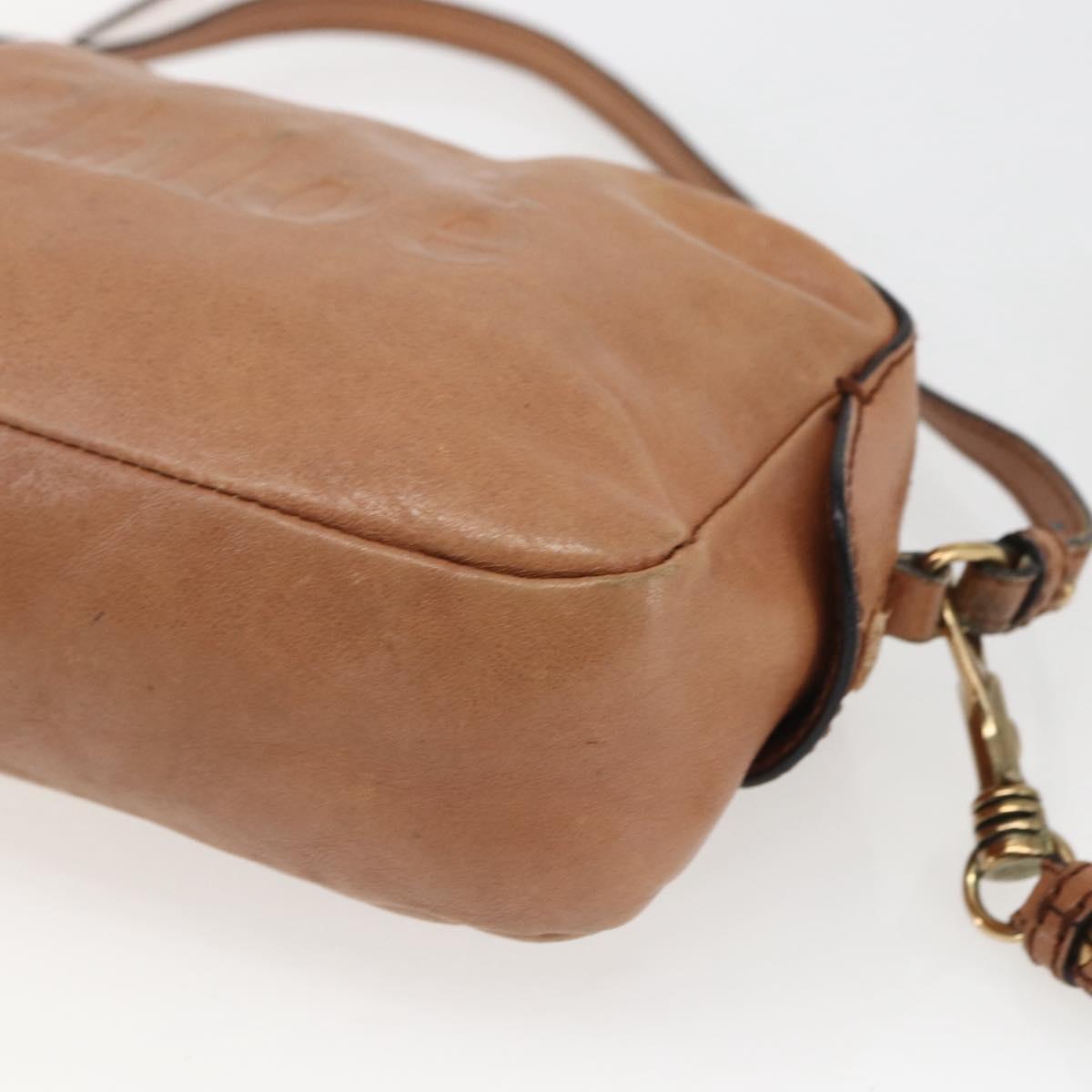 Chloe Shoulder Bag Leather Brown Gold Auth bs32964
