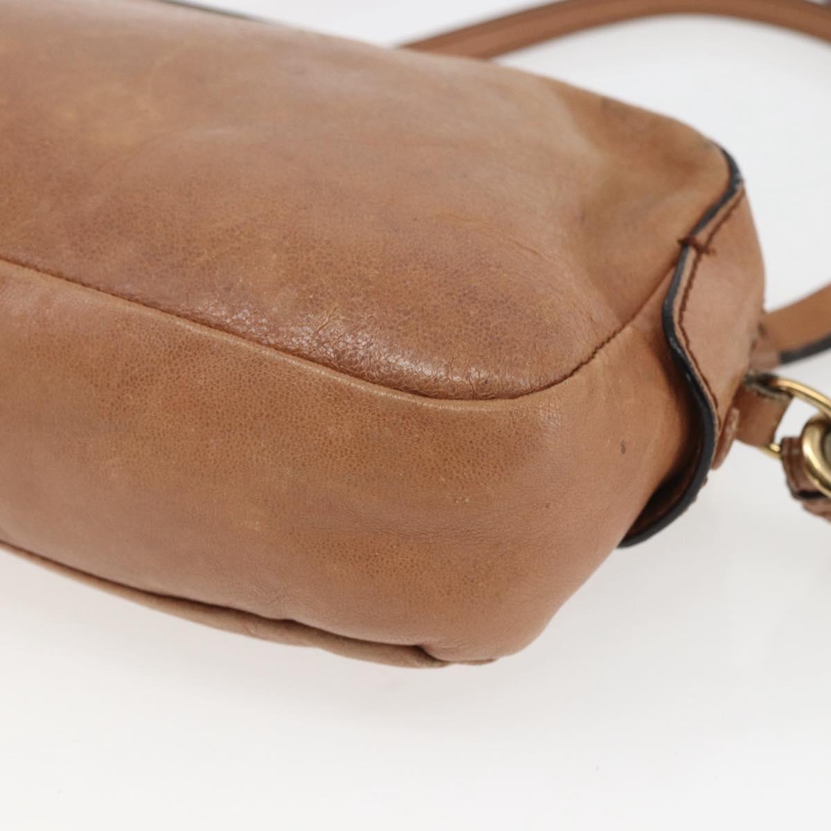 Chloe Shoulder Bag Leather Brown Gold Auth bs32964